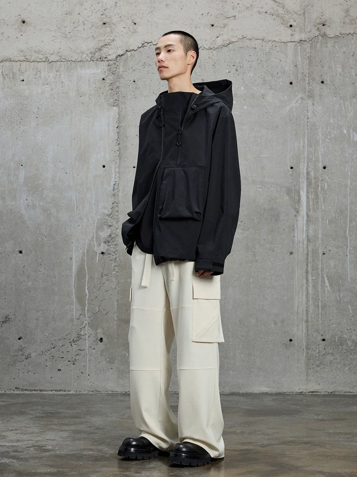 High-Density Twill Wide-Leg Cargo Pants - Image 3