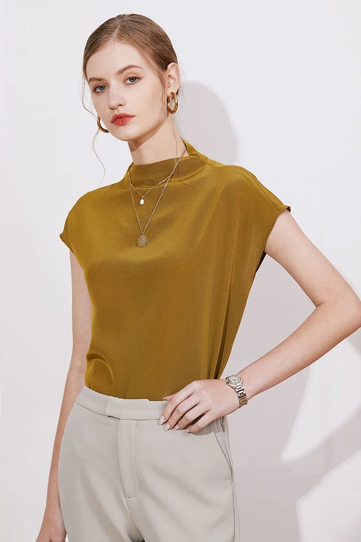 High-Neck Acetate Blouse - Image 3