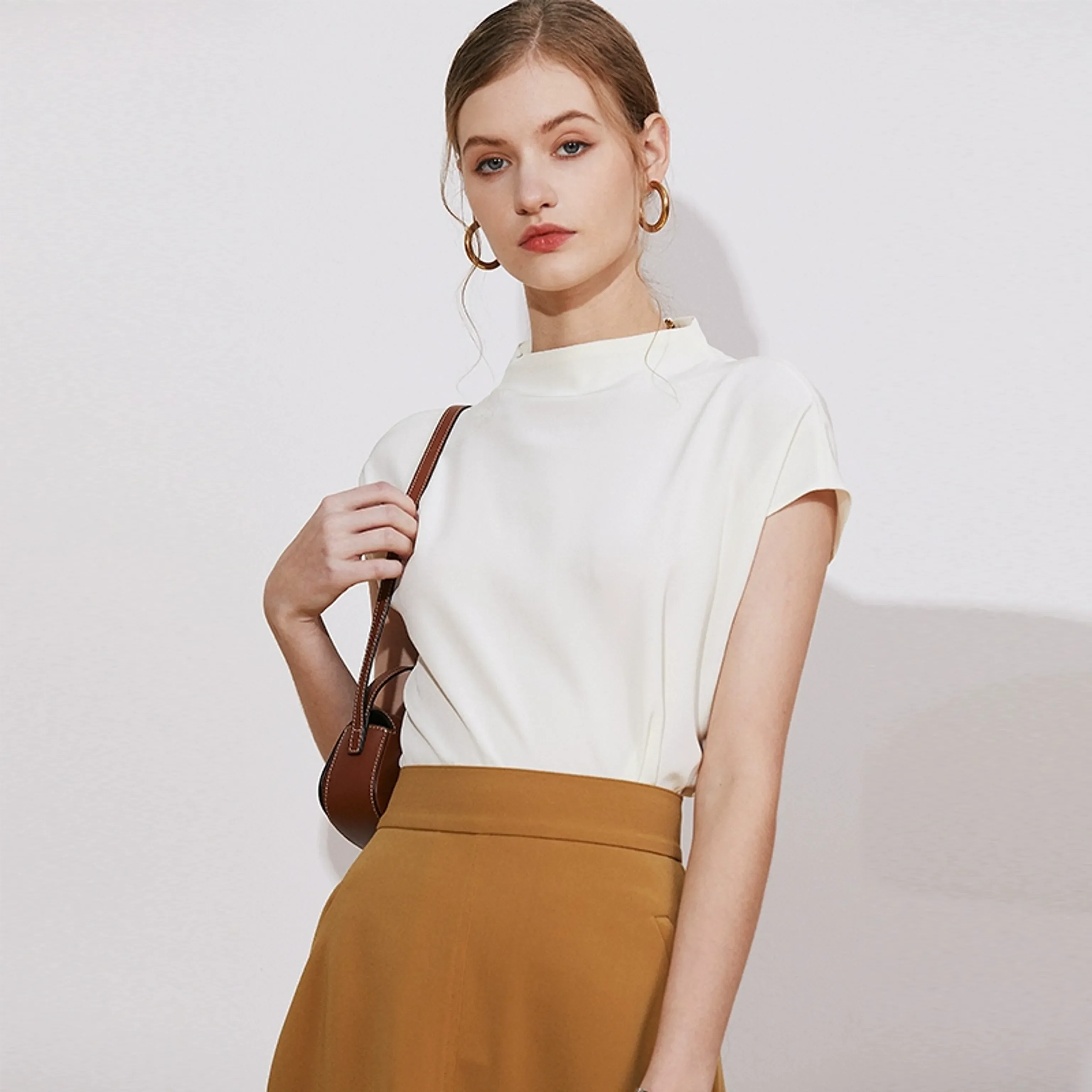 High-Neck Acetate Blouse - Image 5