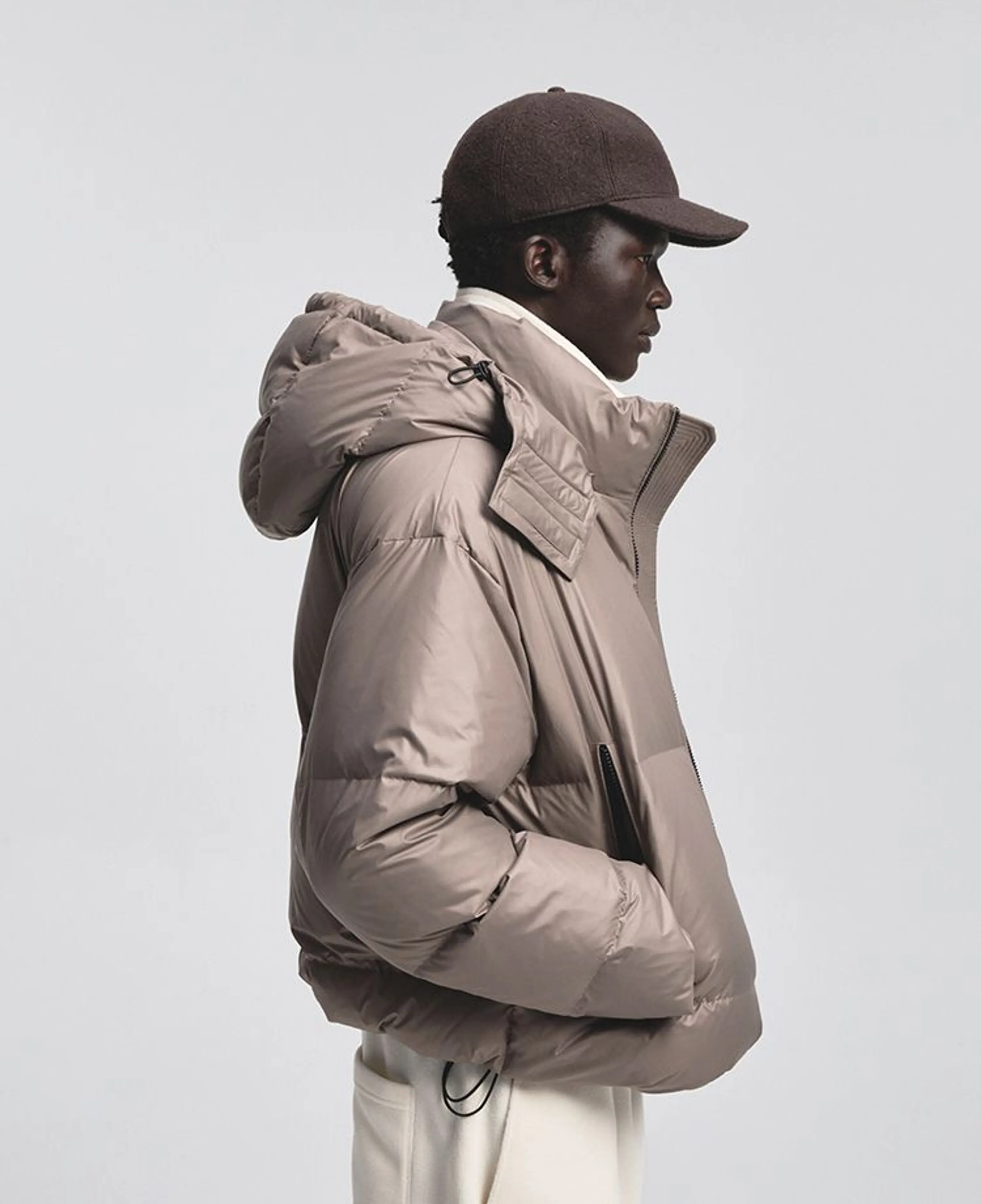 High-Neck Detachable-Hood Down Jacket - Image 4