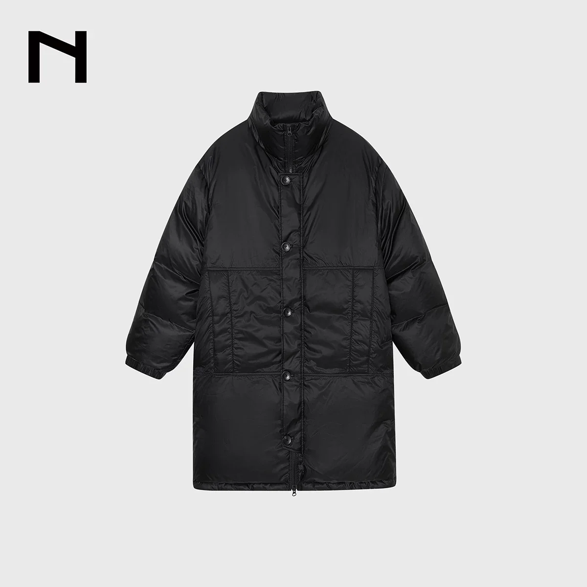 High-Neck Double-Placket Down Coat - Image 7