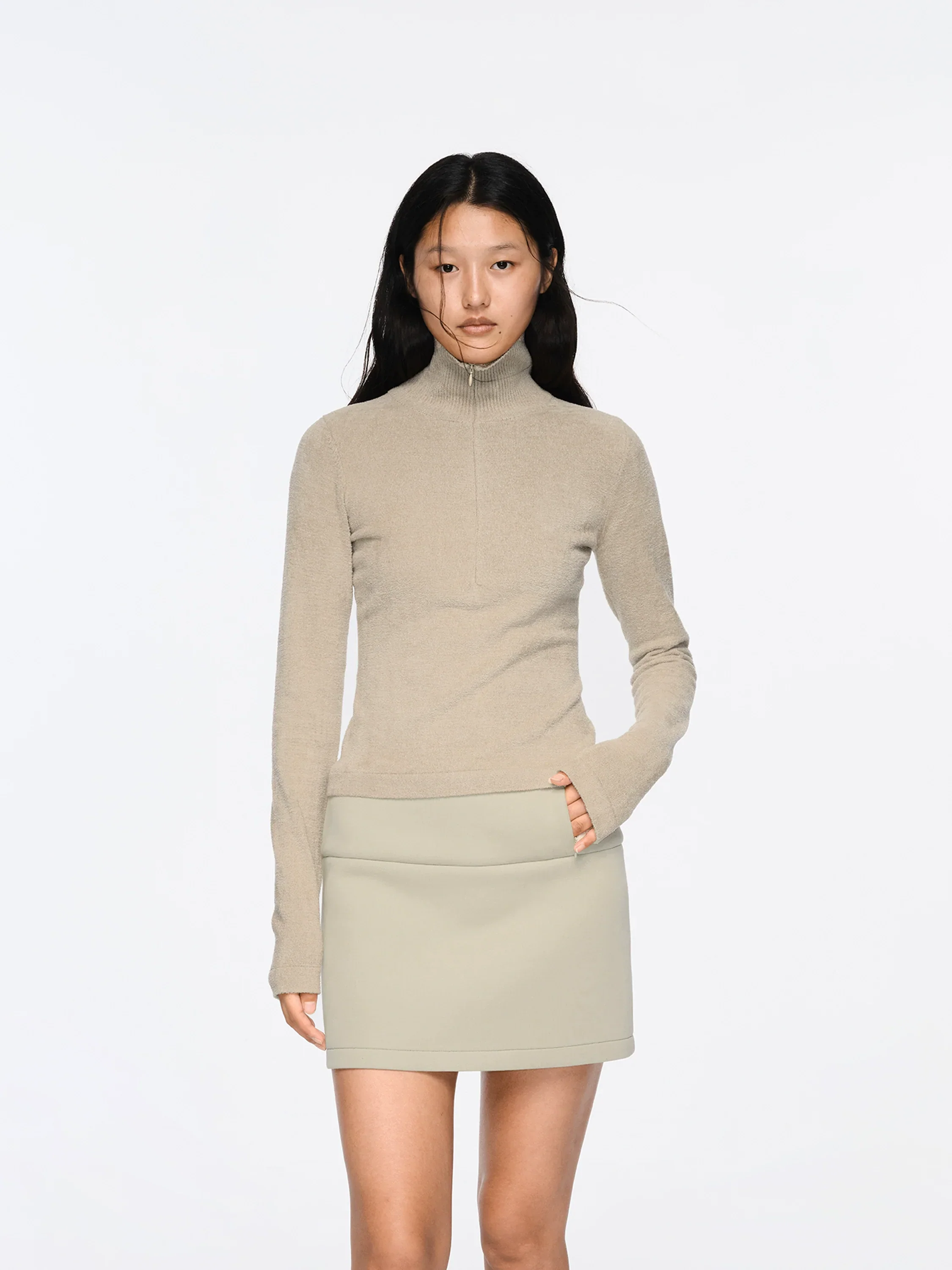 High-Neck Half-Zip Sweater - Image 4
