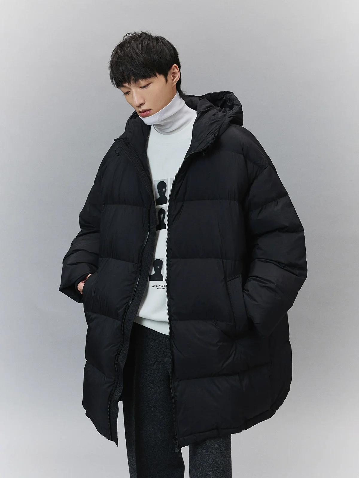 High-Neck Hooded Puffer Coat - Image 2