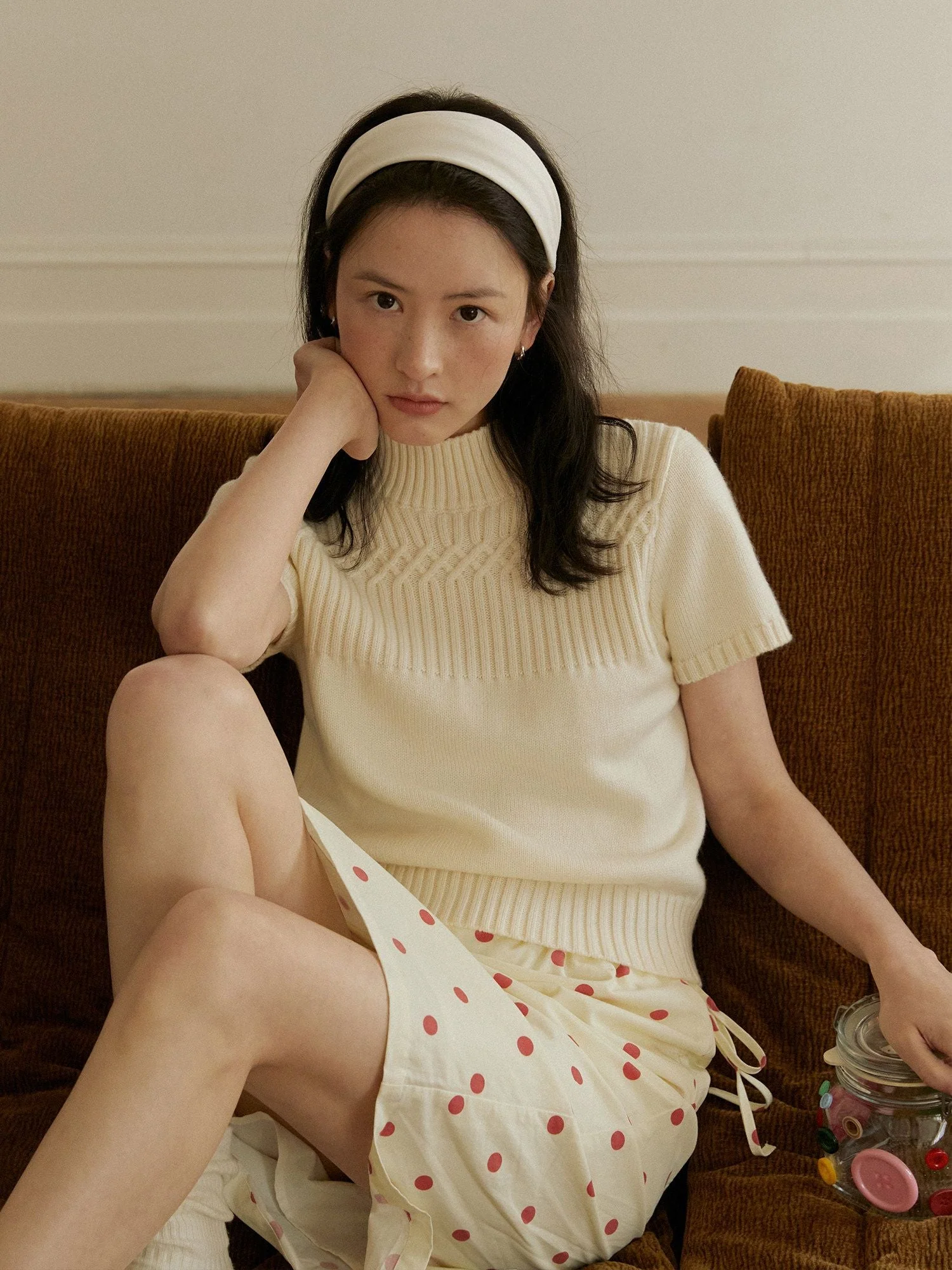 High-Neck Knit Top - Image 2