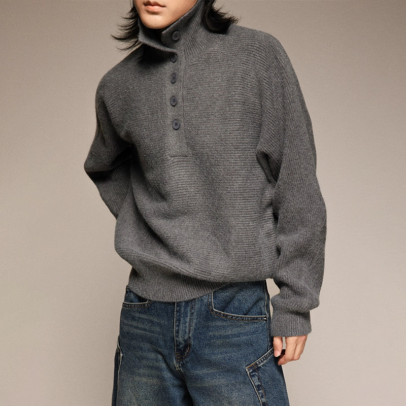 High Neck Ribbed Sweater - Image 3