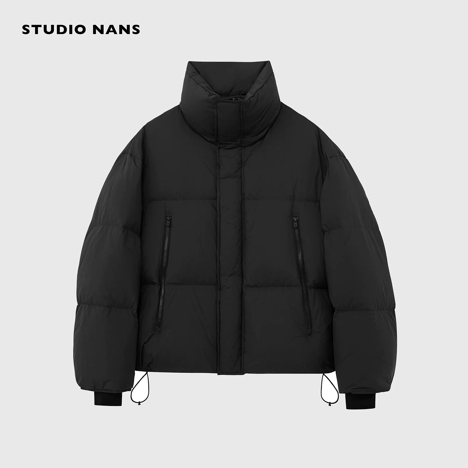High Neck Wide-Quilt Down Jacket - Image 7
