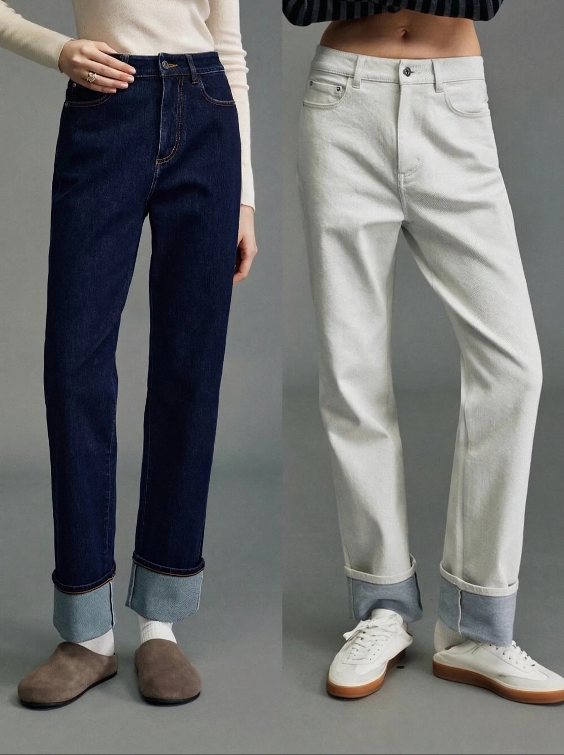 High-Rise Cuffed Jeans - Image 2