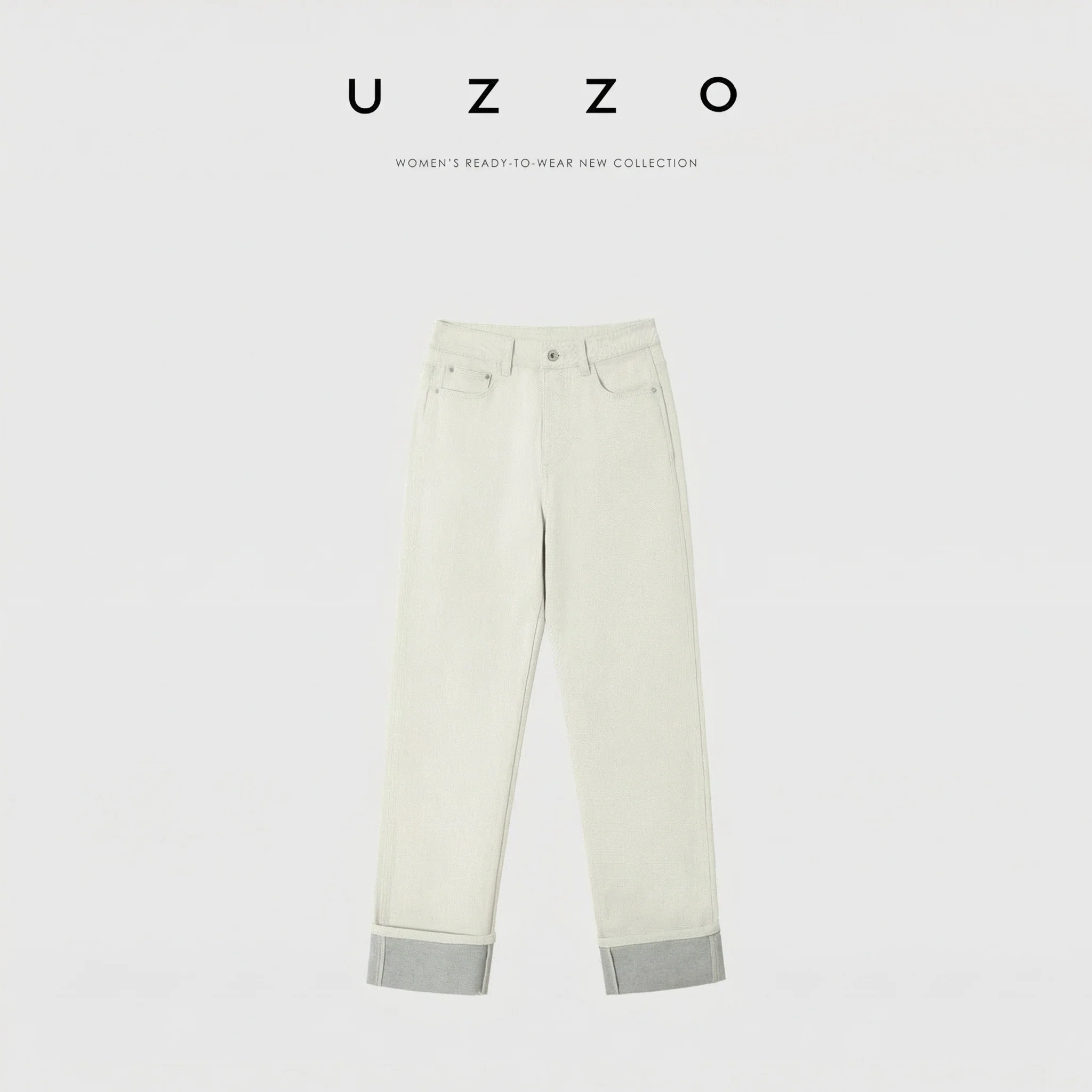 High-Rise Cuffed Jeans - Image 4