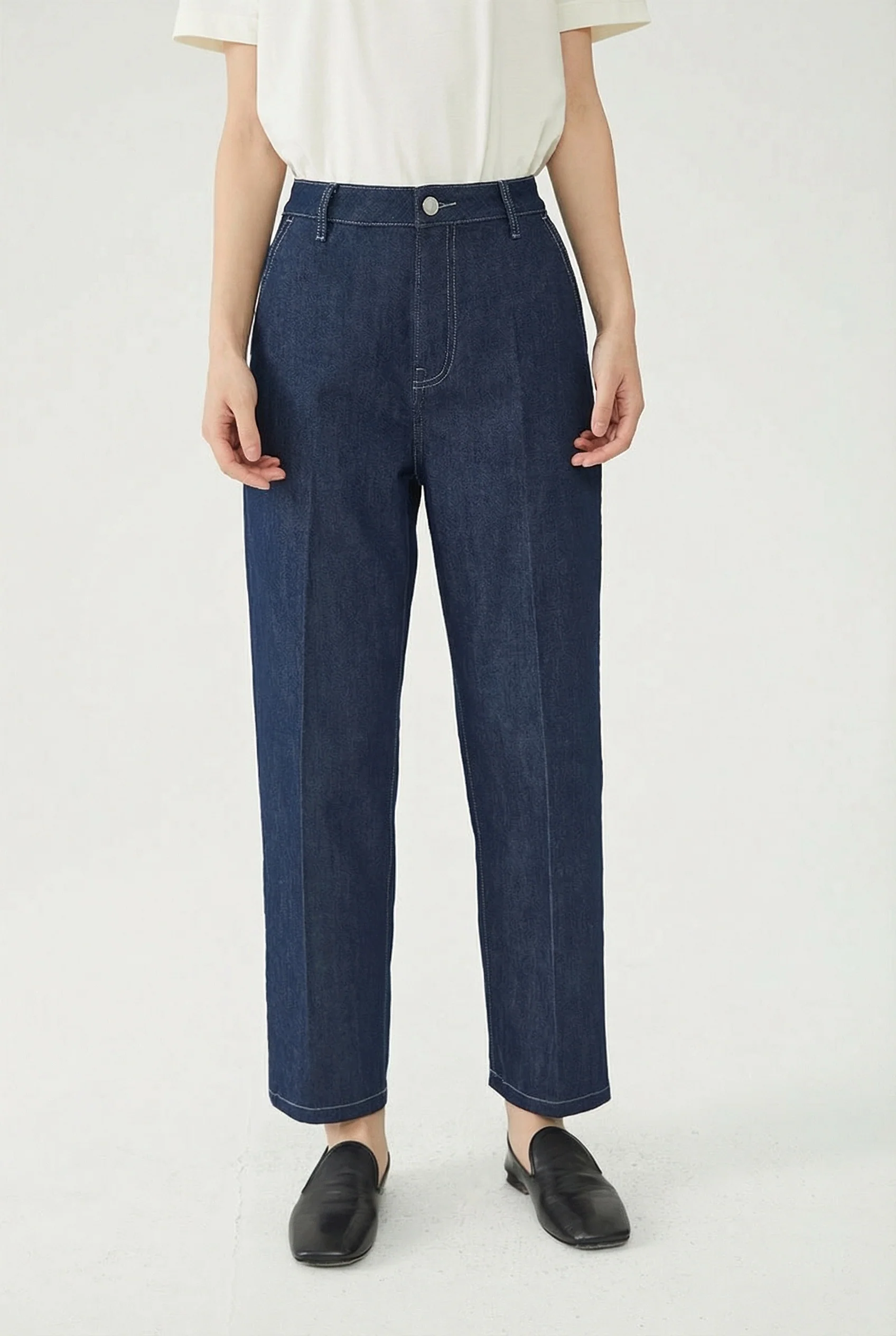High-Rise Denim Trousers