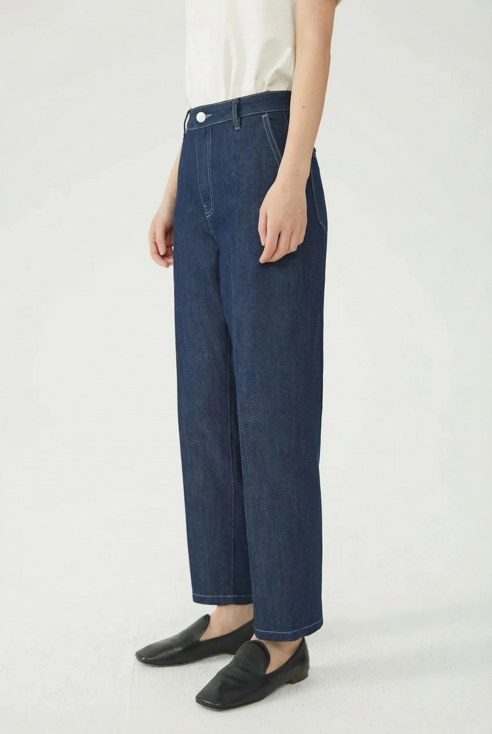 High-Rise Denim Trousers - Image 2