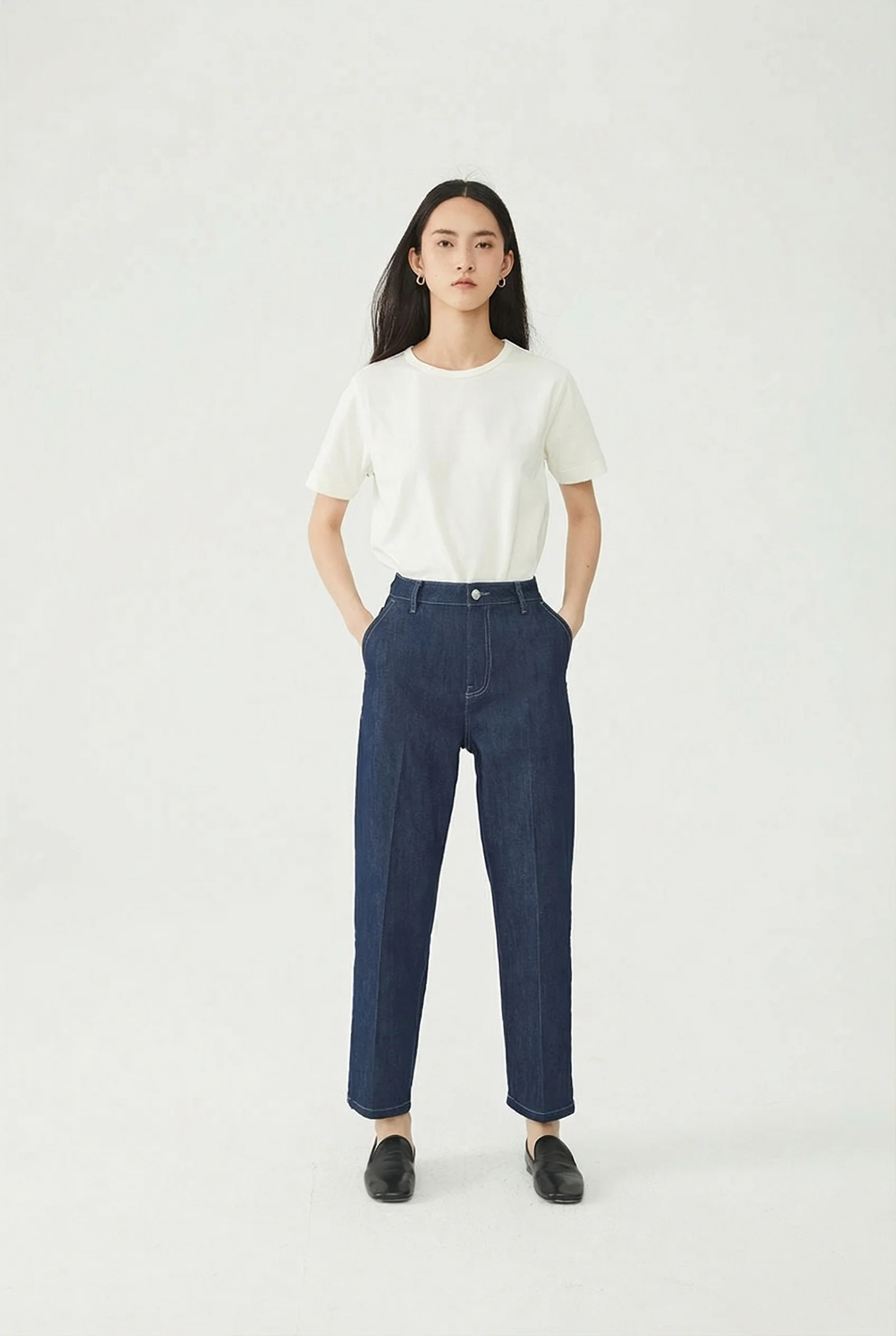 High-Rise Denim Trousers - Image 4