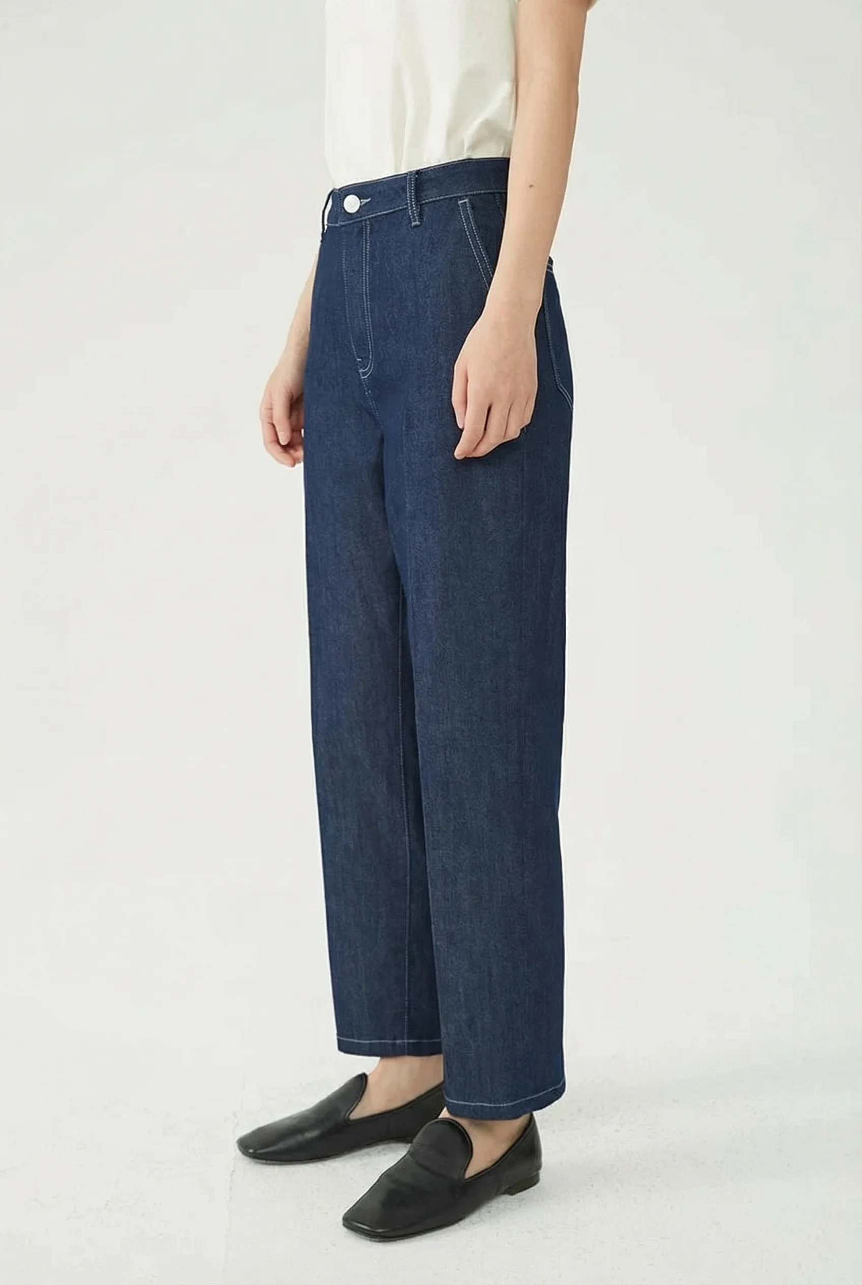 High-Rise Denim Trousers - Image 5