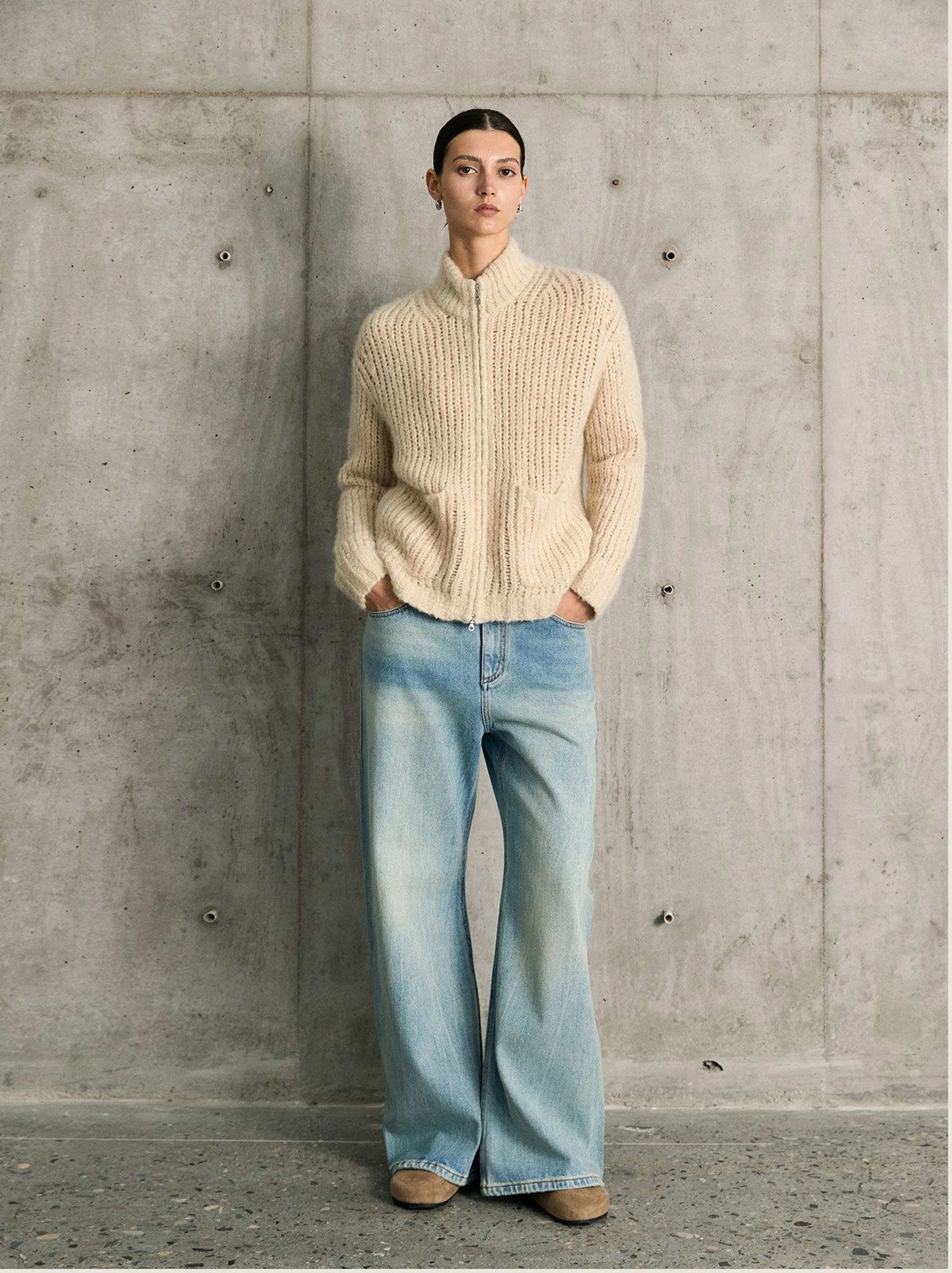 High-Rise Light Wash Wide-Leg Jeans - Image 6