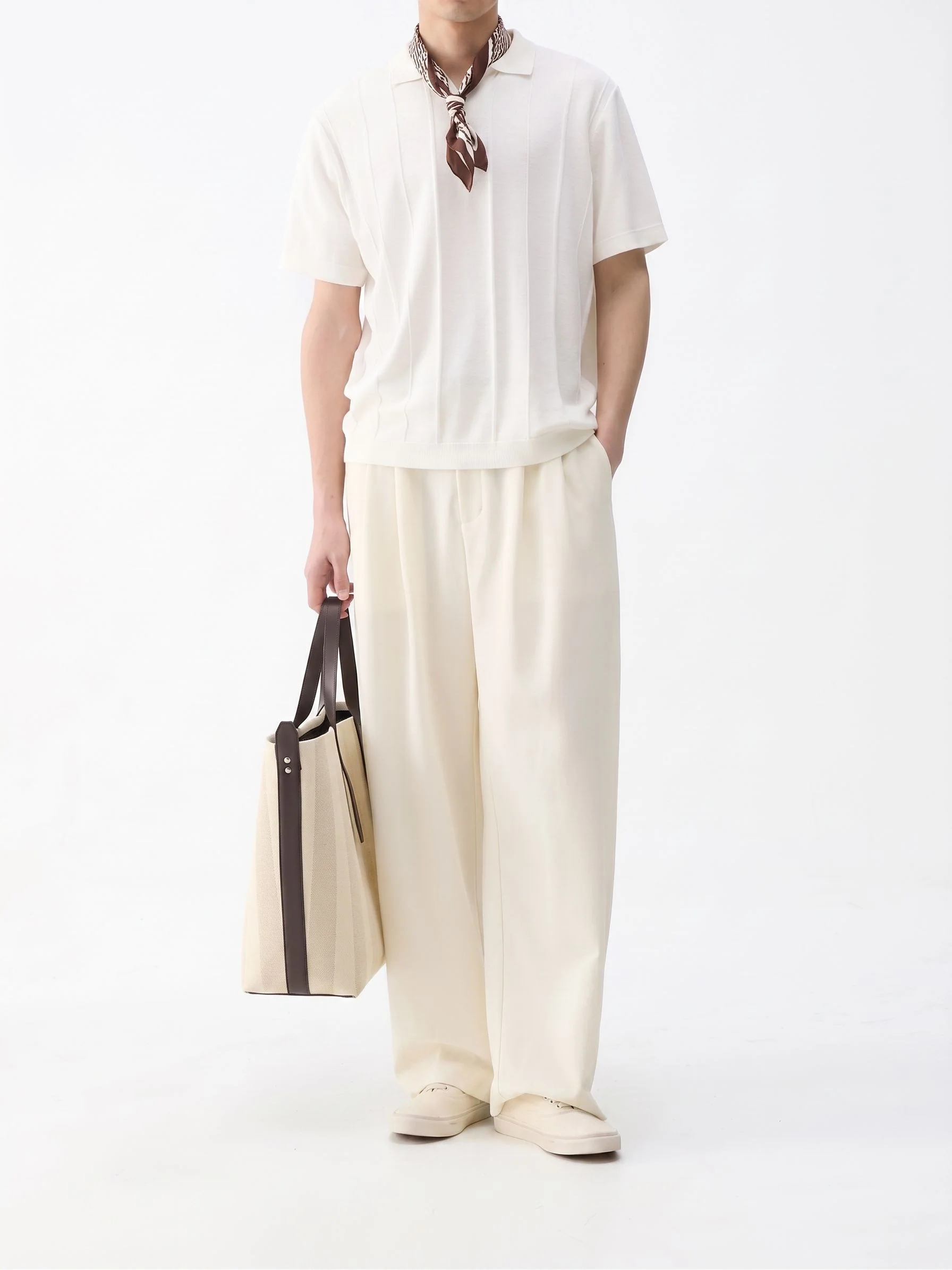 High-Rise Pleated Trousers