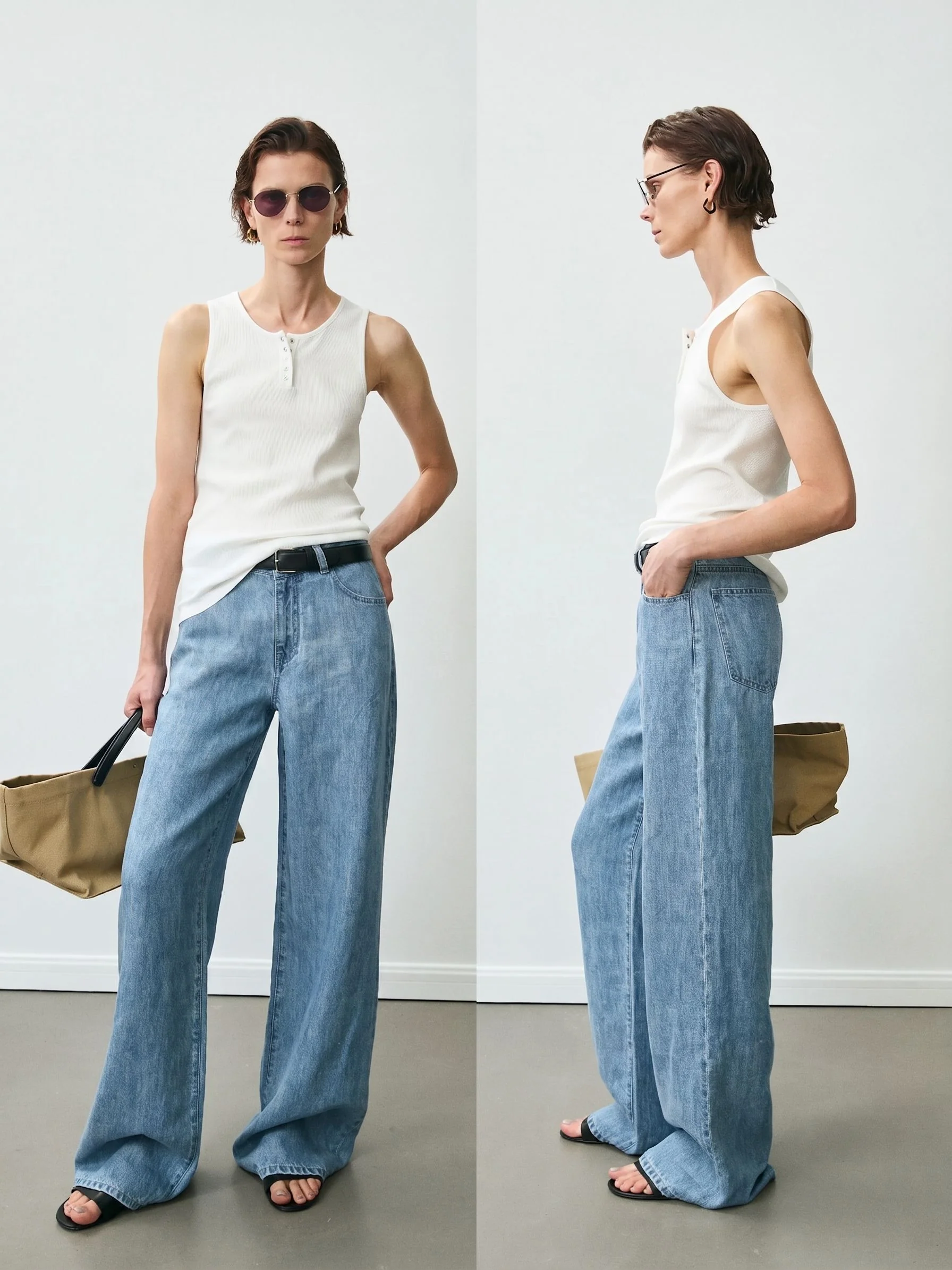 High-Rise Wide Jeans