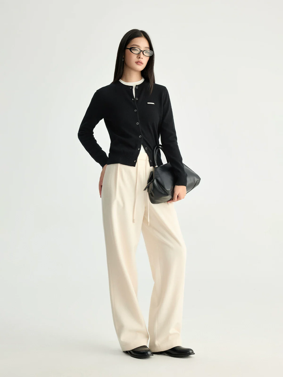 High-Rise Wide-Leg Drawstring Trousers - Image 2