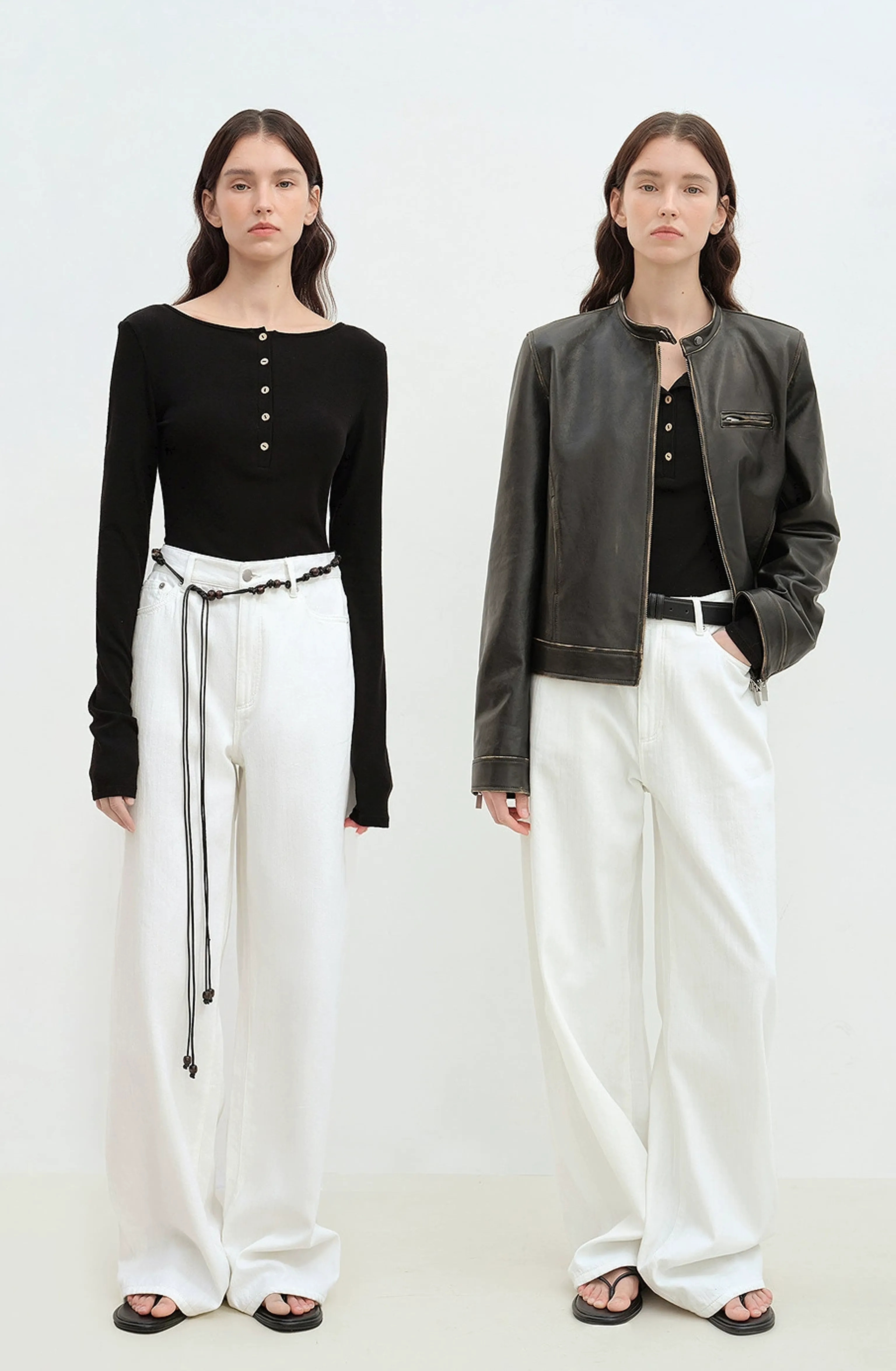 High-Rise Wide-Leg White Jeans - Image 3