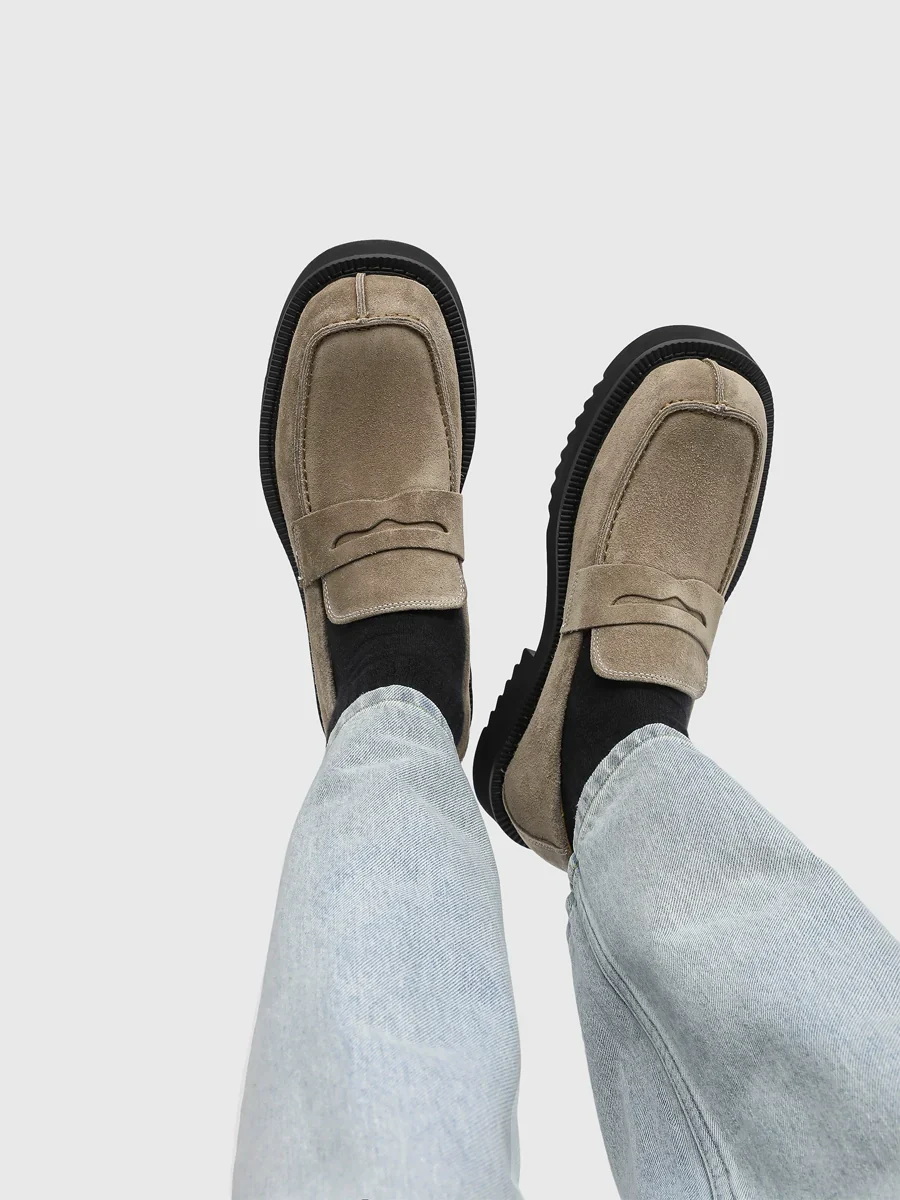 High-Sheen Suede Penny Loafers - Image 6