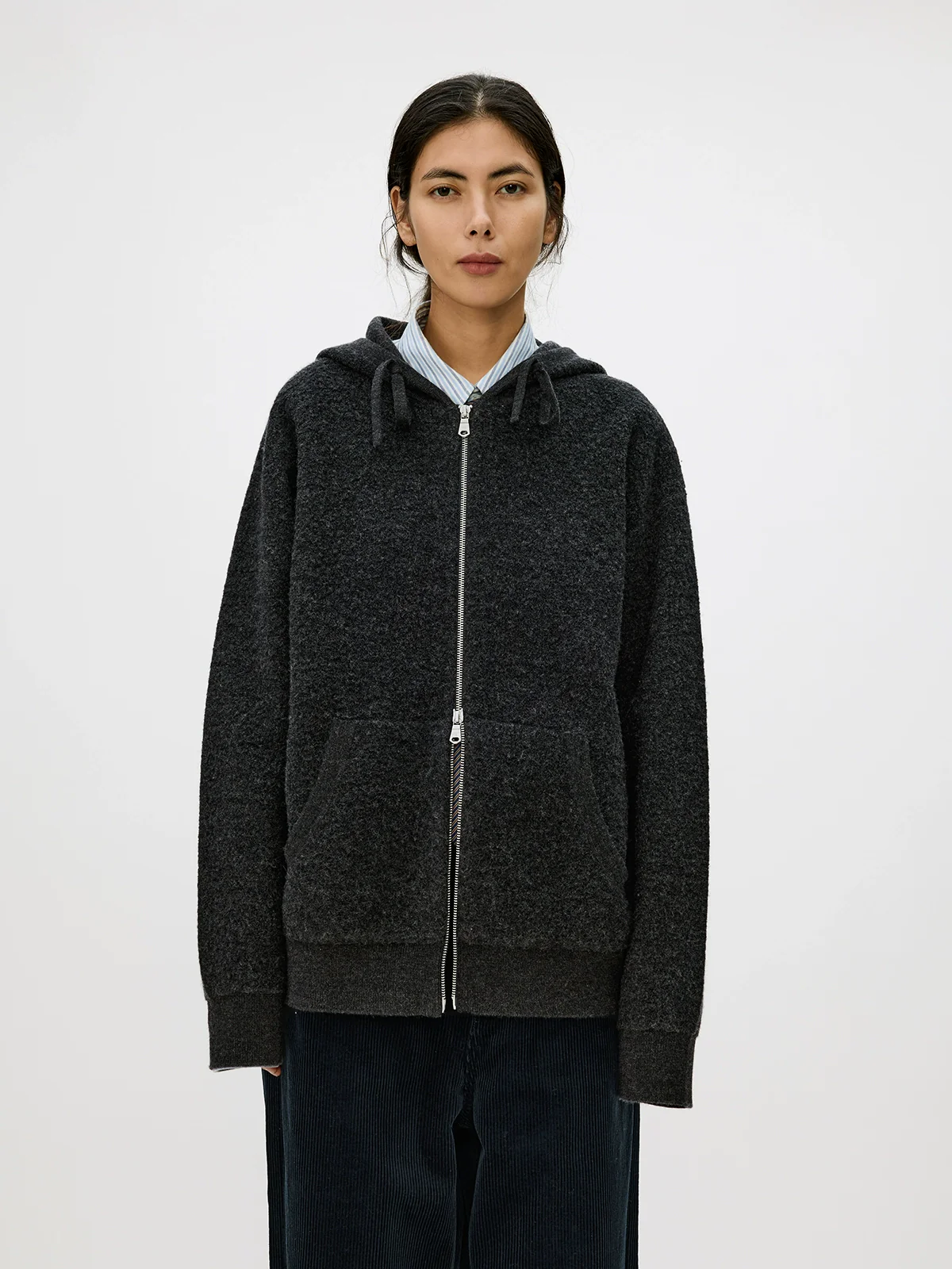 High-Shrinkage Wool Zip Hoodie - Image 3