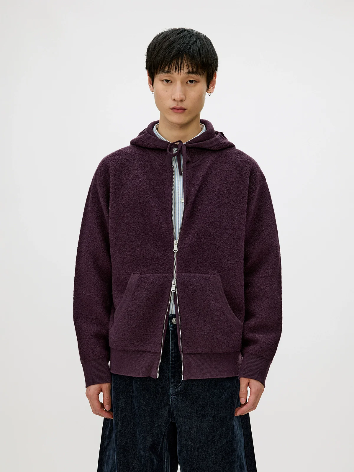 High-Shrinkage Wool Zip Hoodie - Image 4
