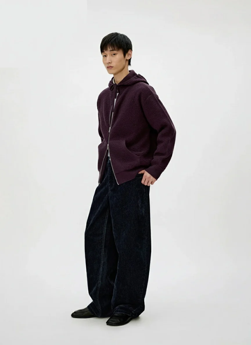 High-Shrinkage Wool Zip Hoodie - Image 5