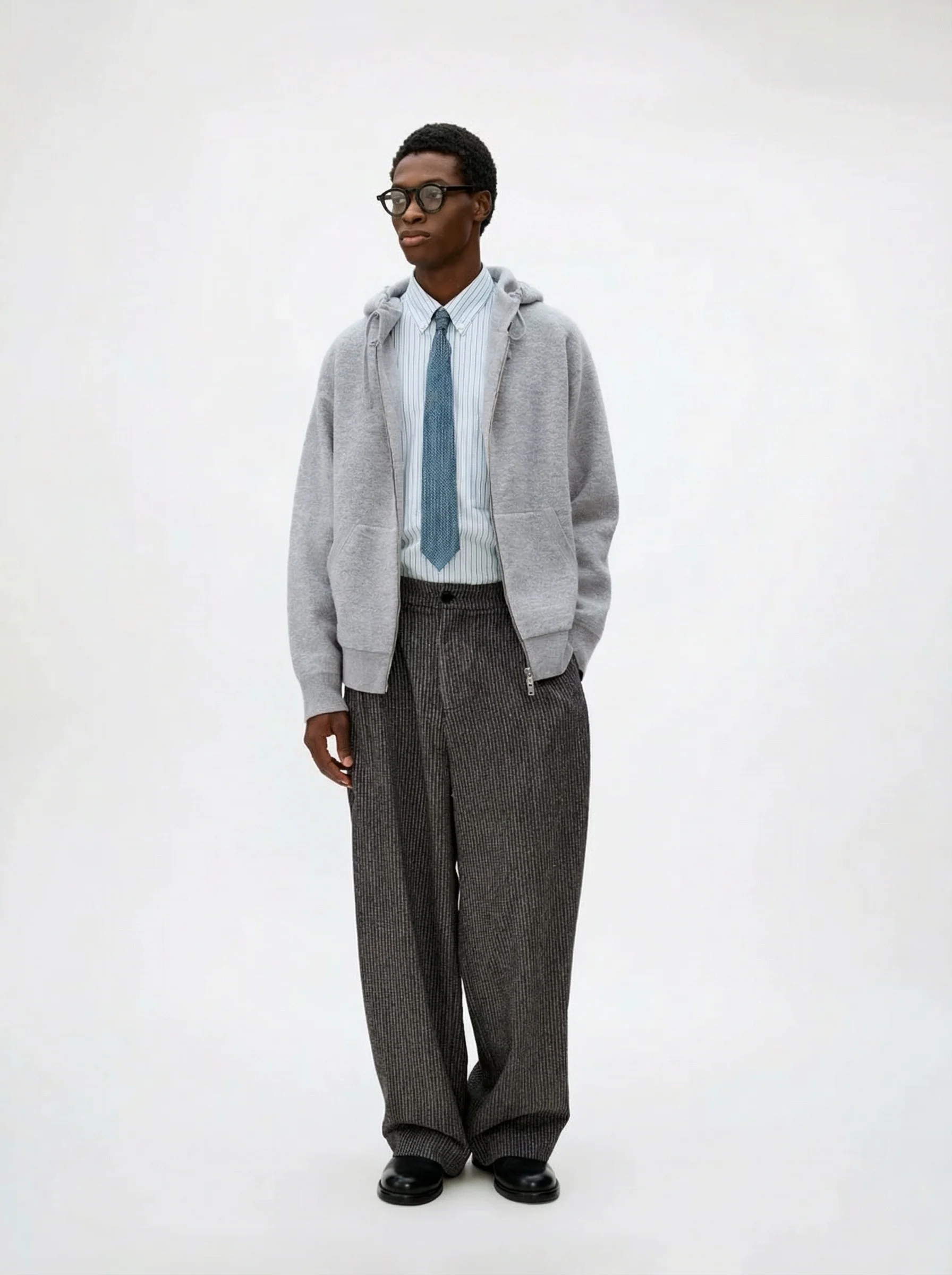 High-Shrinkage Wool Zip Hoodie - Image 6