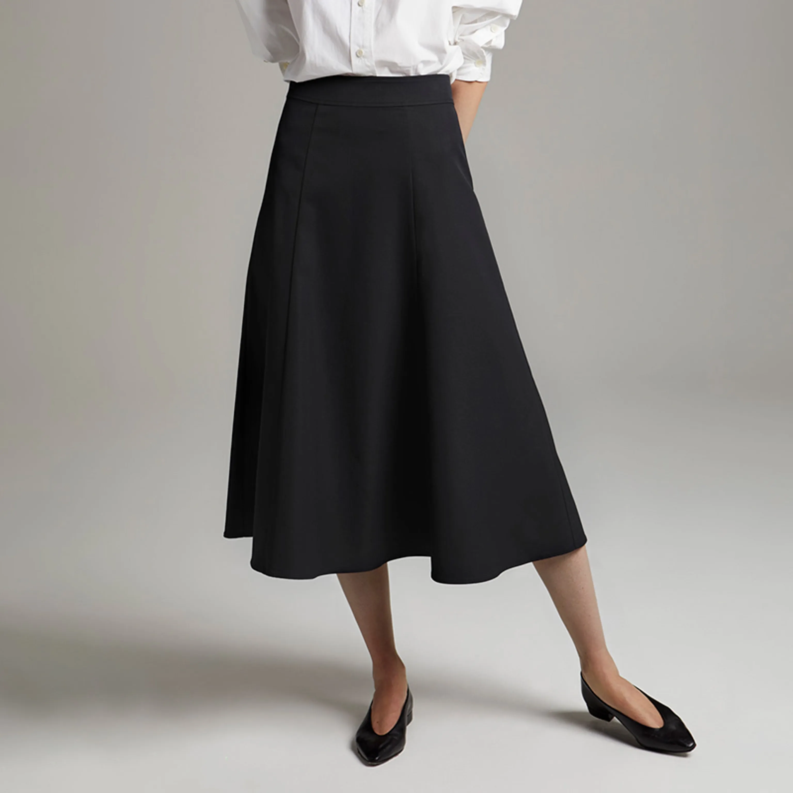 High-Waist A-Line Midi Skirt - Image 6