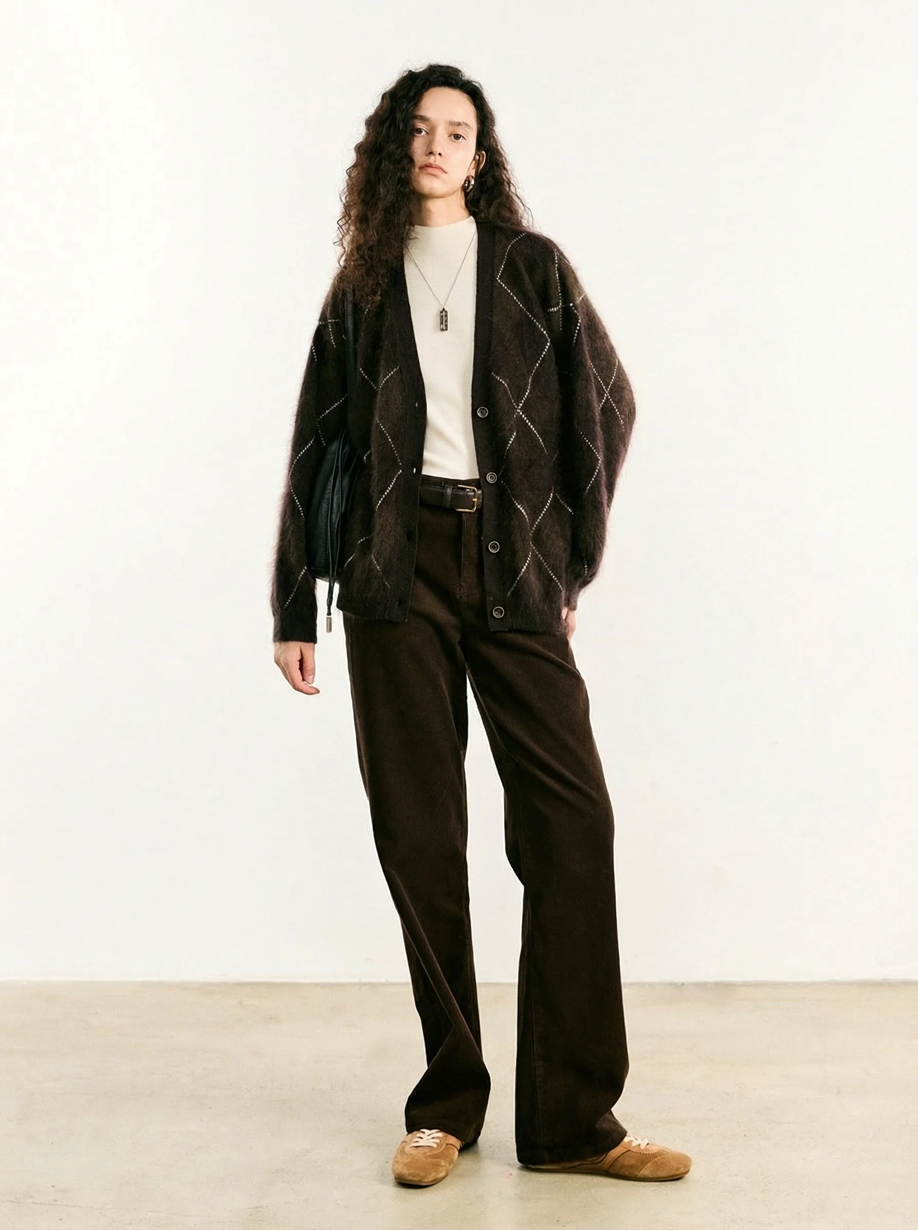 High-Waist Corduroy Wide-Leg Trousers