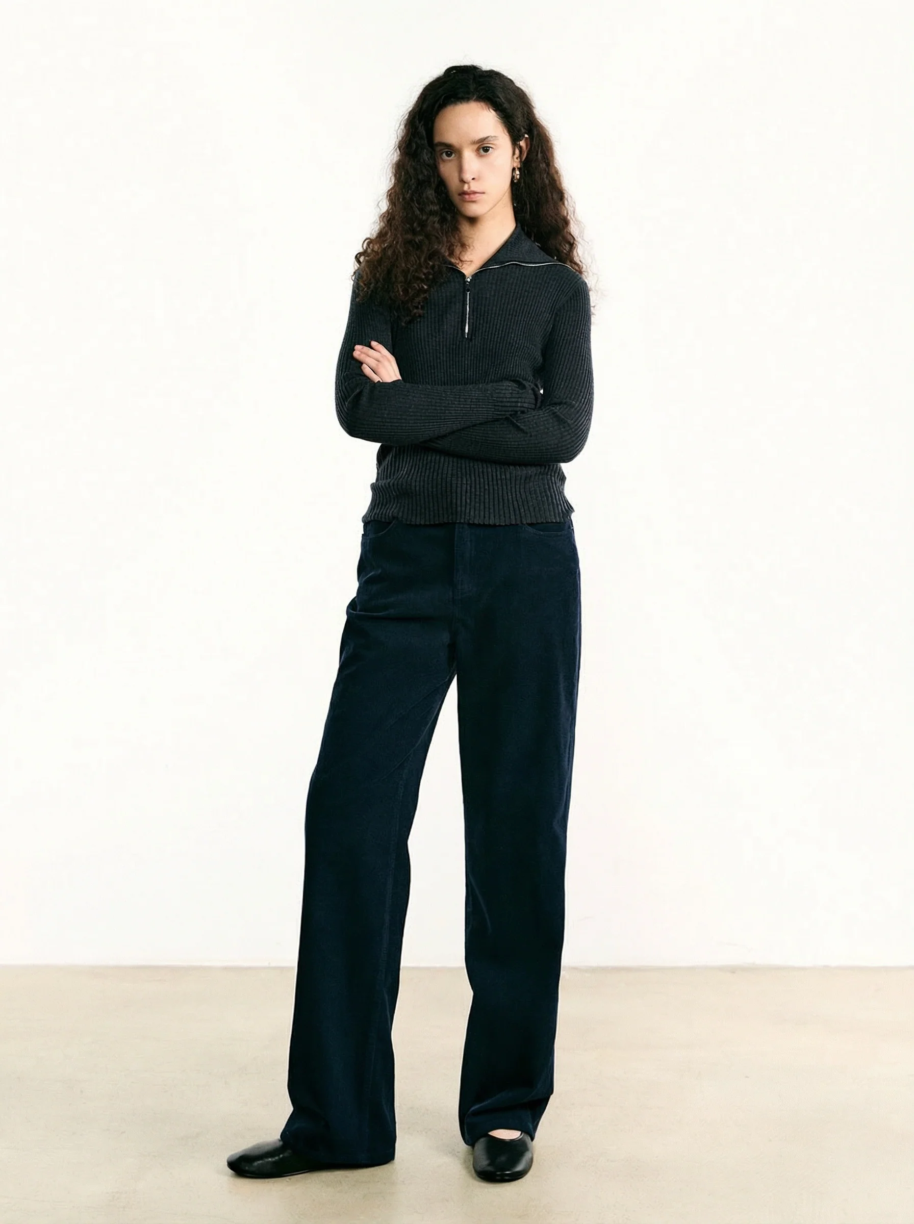 High-Waist Corduroy Wide-Leg Trousers - Image 4