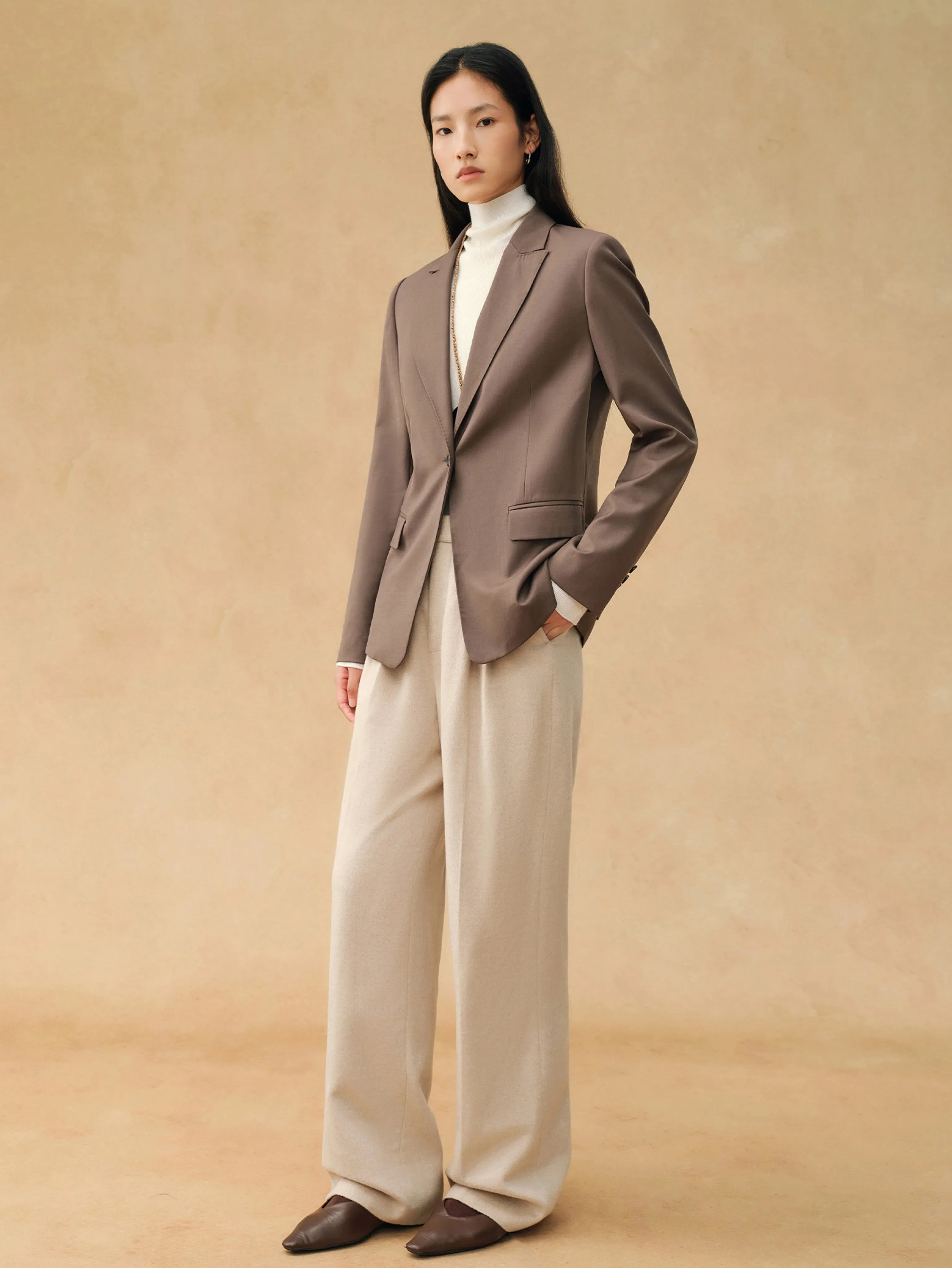 High-Waist Double-Pleat Straight Trousers - Image 6