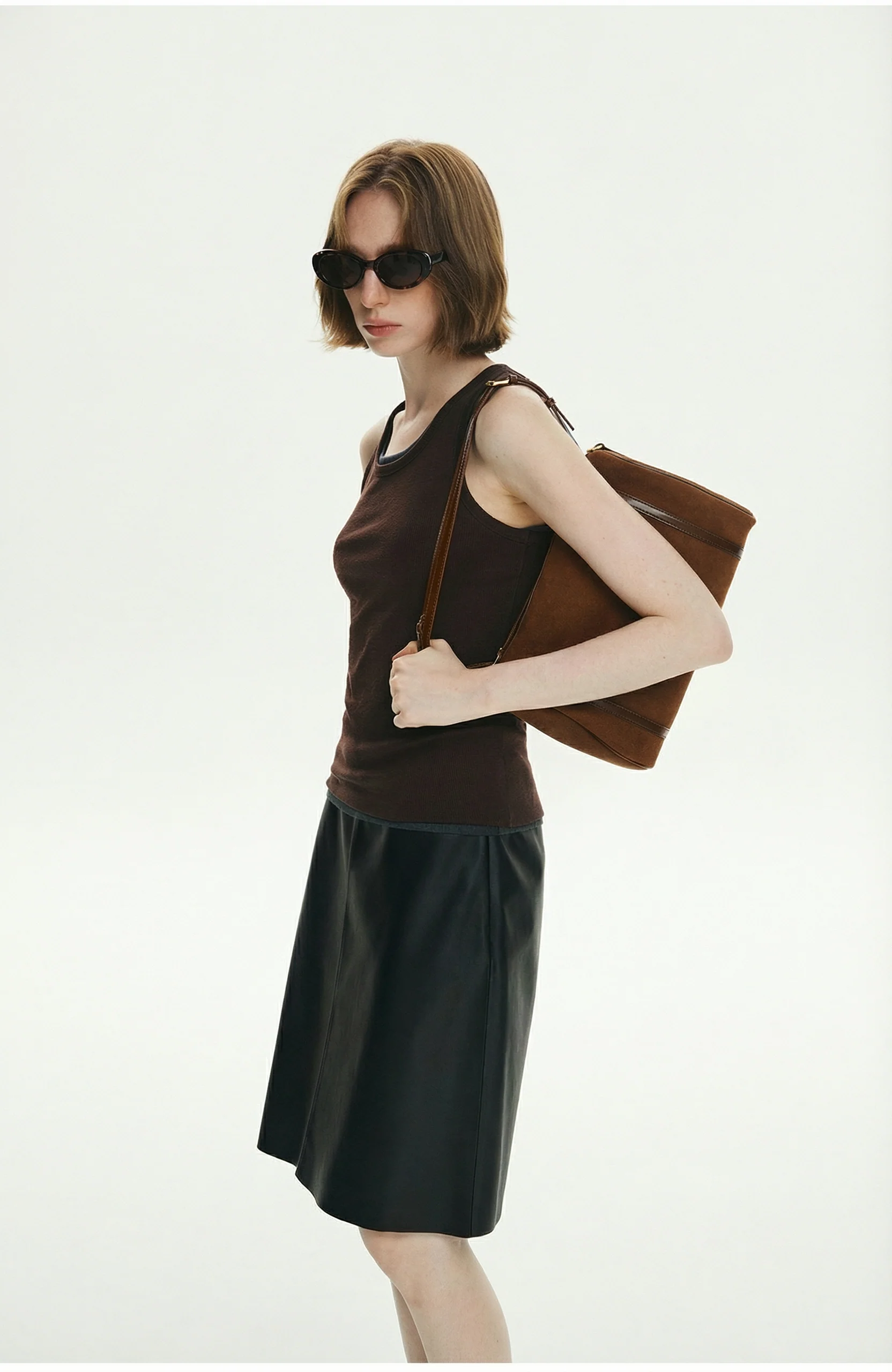 High-Waist Leather Skirt - Image 3