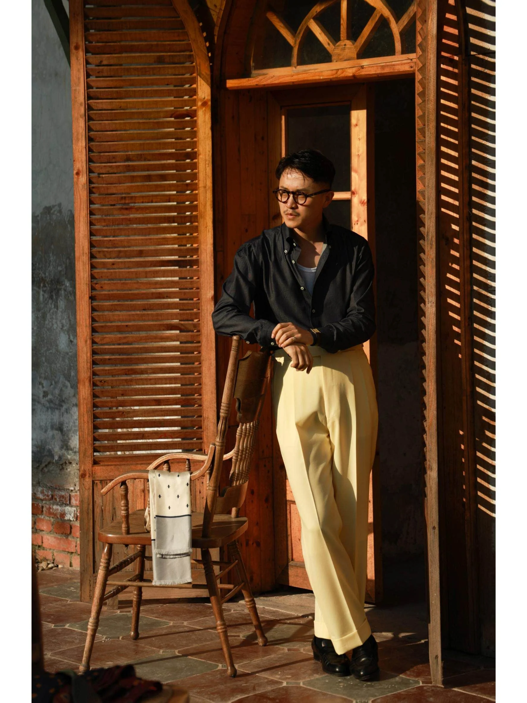 High-Waist Merino Pleated Trousers - Image 2