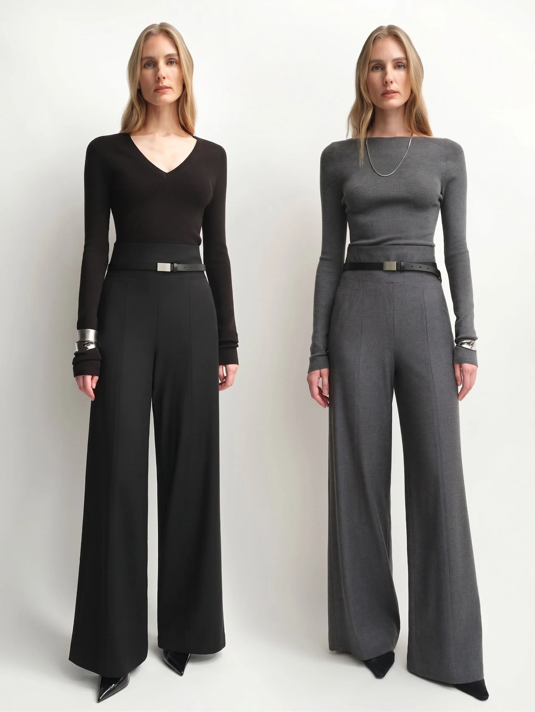 High-Waist Merino Wide-Leg Trousers - Image 3