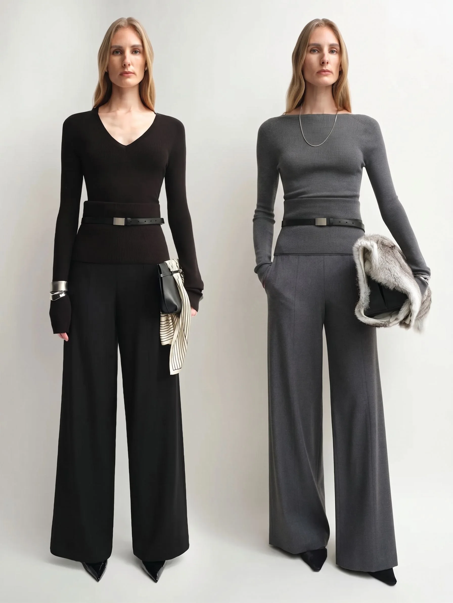High-Waist Merino Wide-Leg Trousers - Image 4