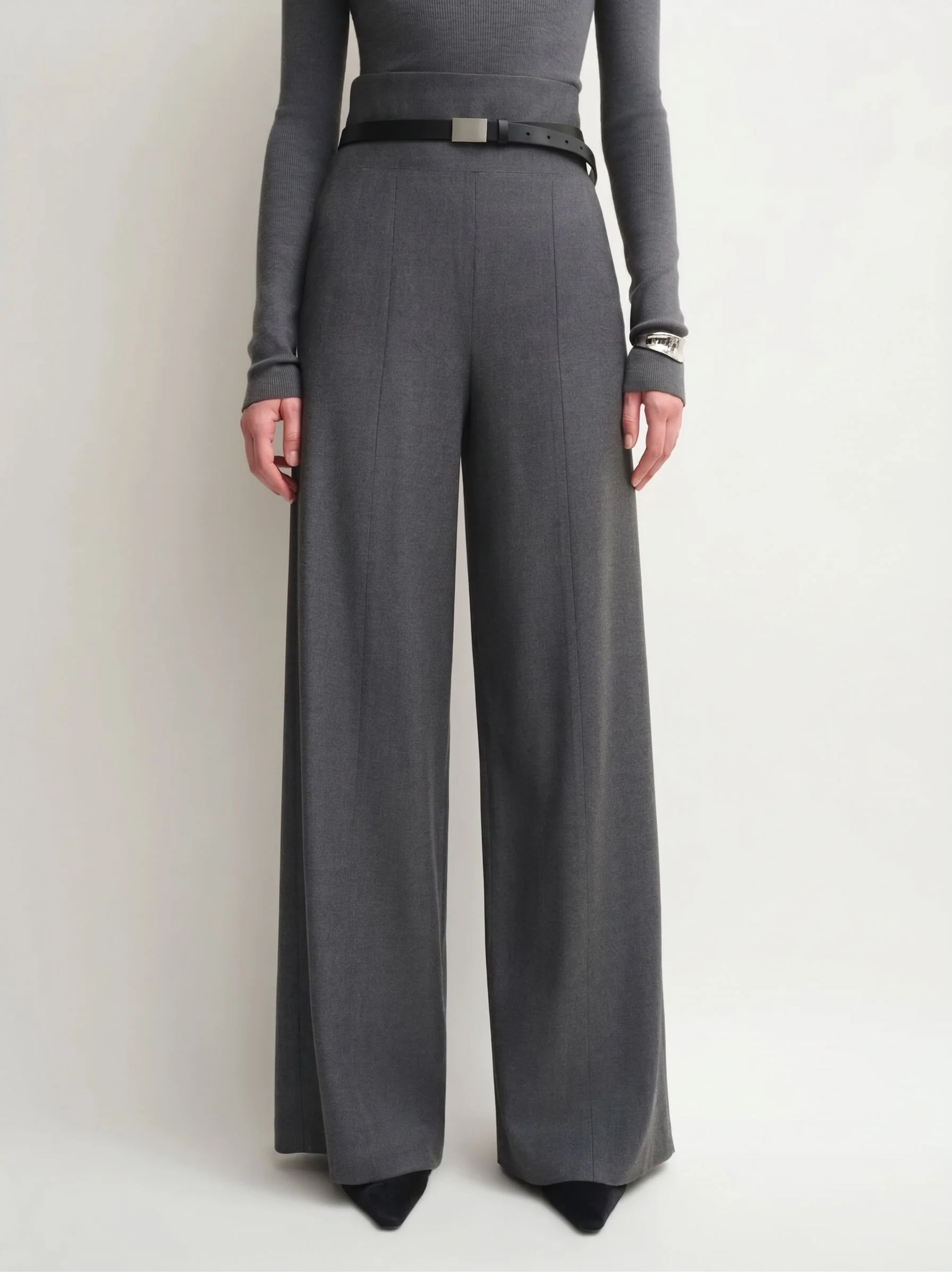 High-Waist Merino Wide-Leg Trousers - Image 6