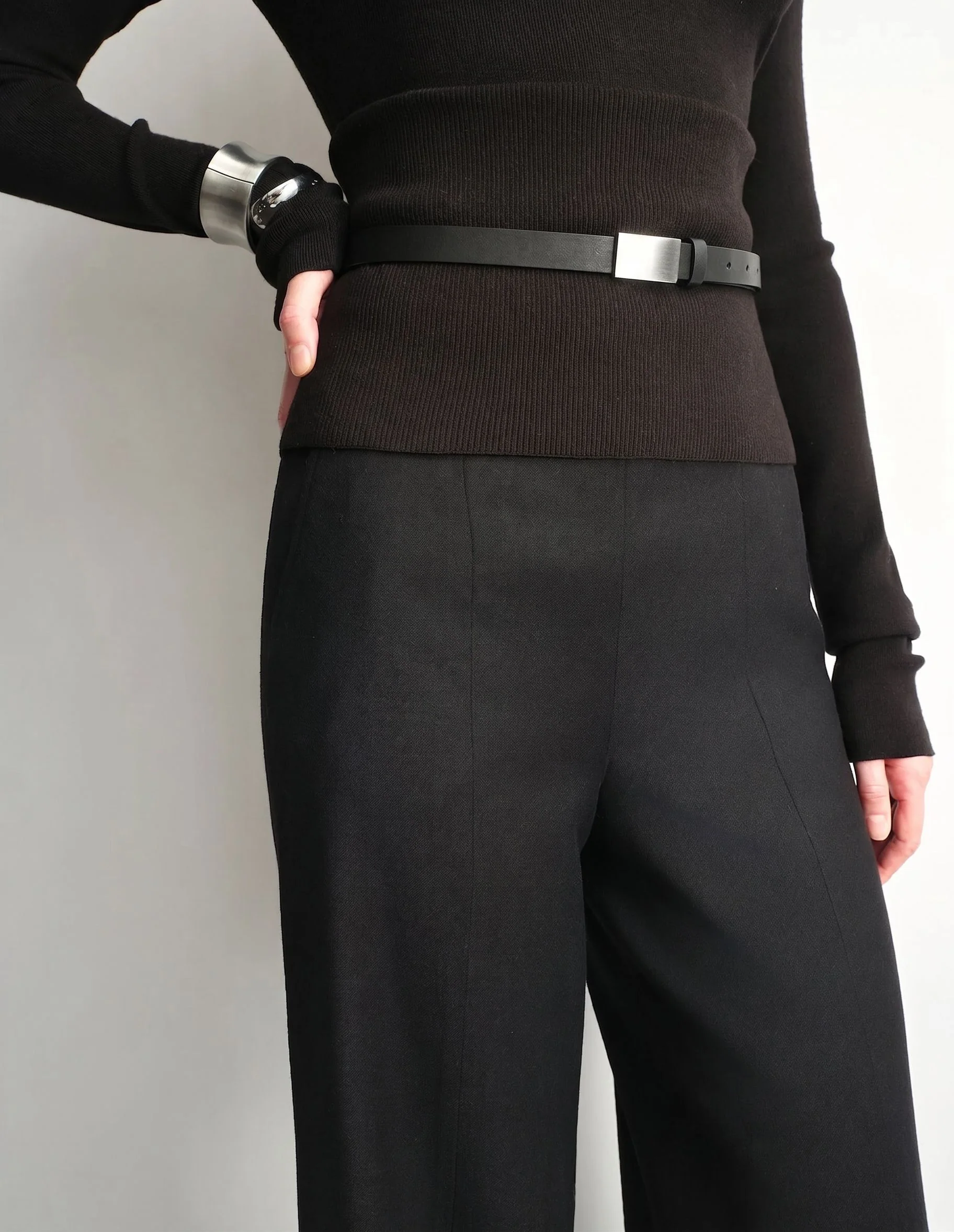 High-Waist Merino Wide-Leg Trousers - Image 8