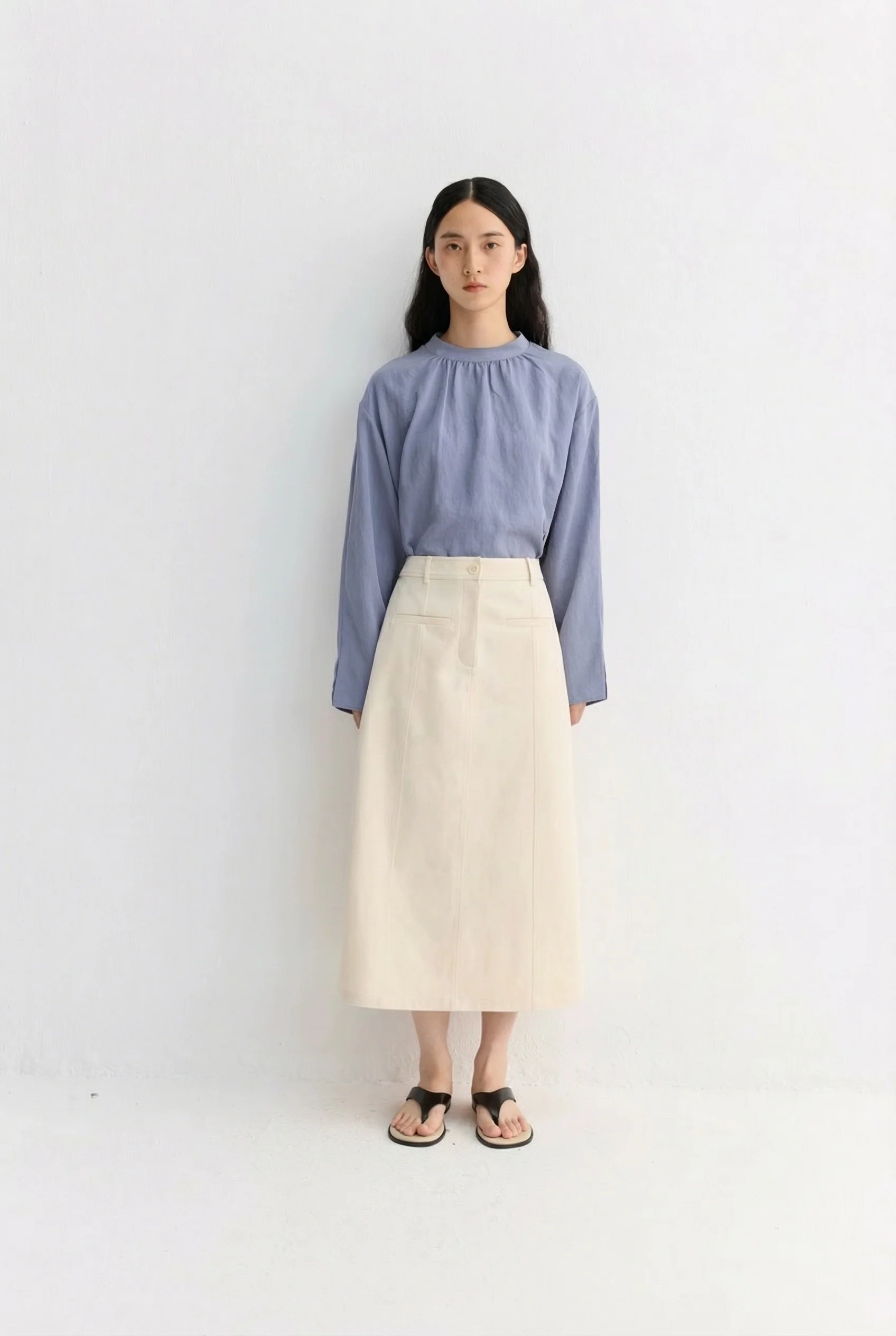 High-Waist Midi Skirt