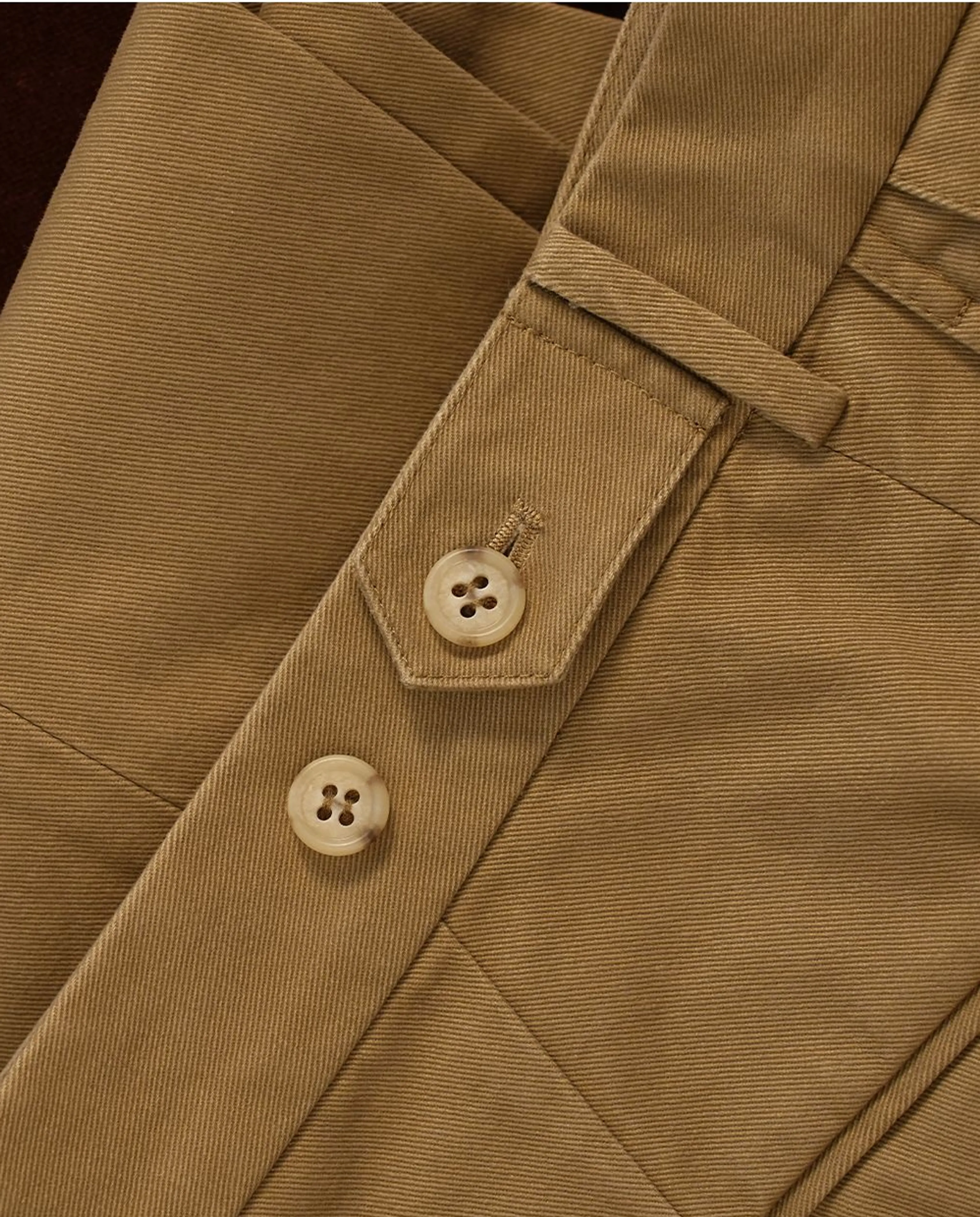 High-Waist Pleated Khaki Trousers - Image 5