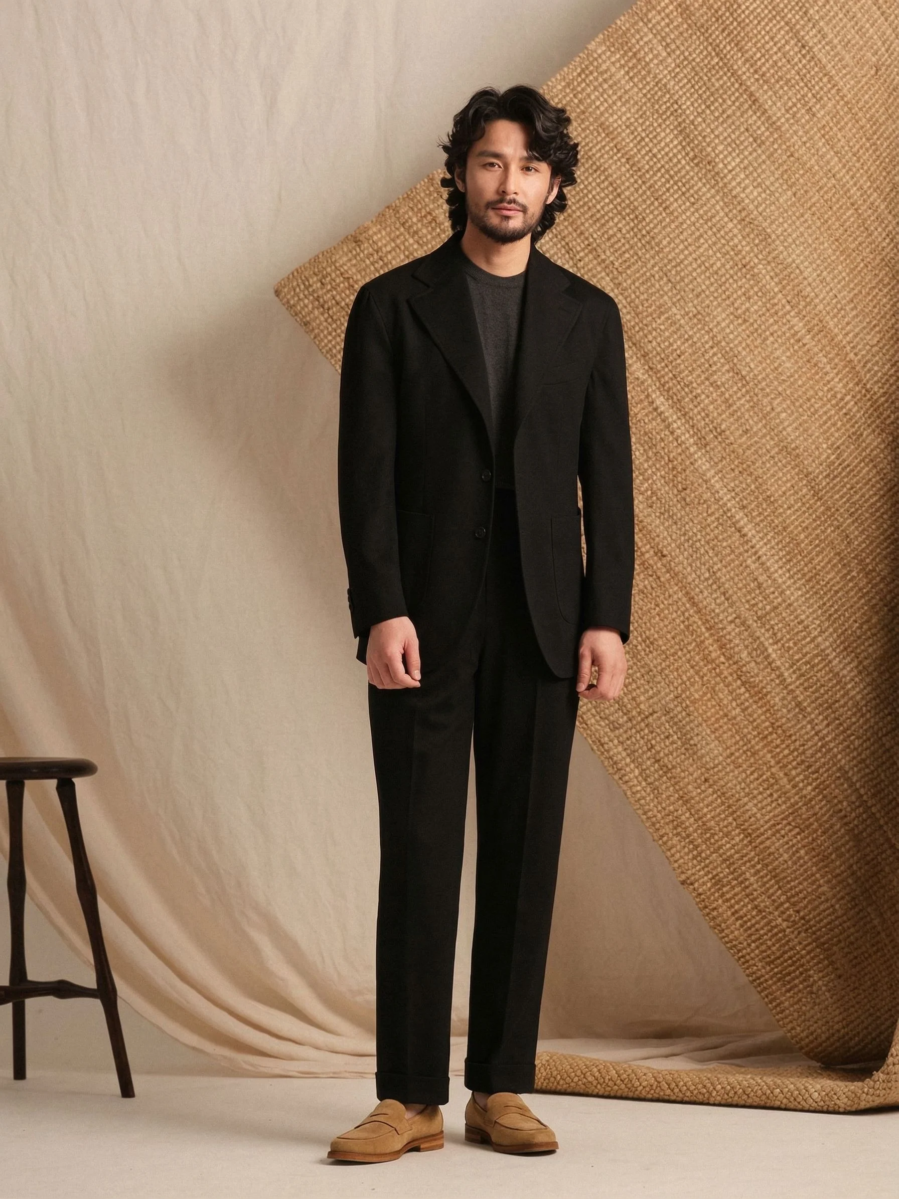 High-Waist Pleated Knit Trousers - Image 4