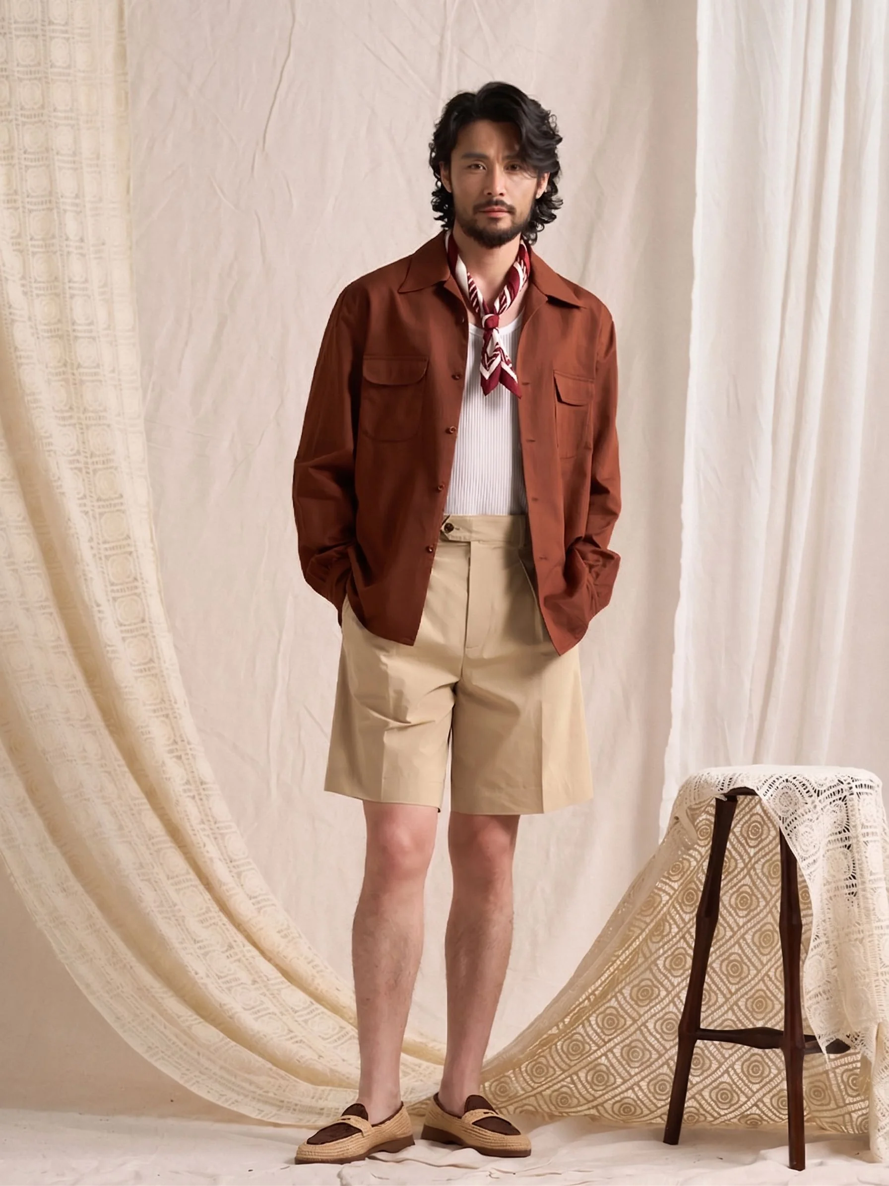 High-Waist Pleated Shorts - Image 2
