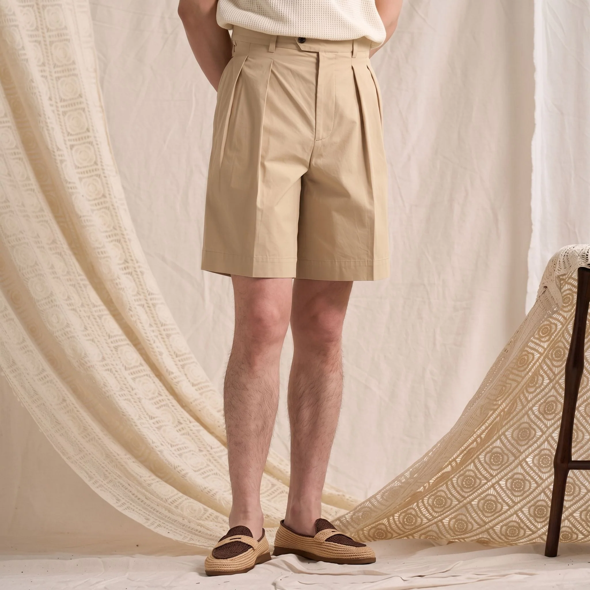 High-Waist Pleated Shorts - Image 4