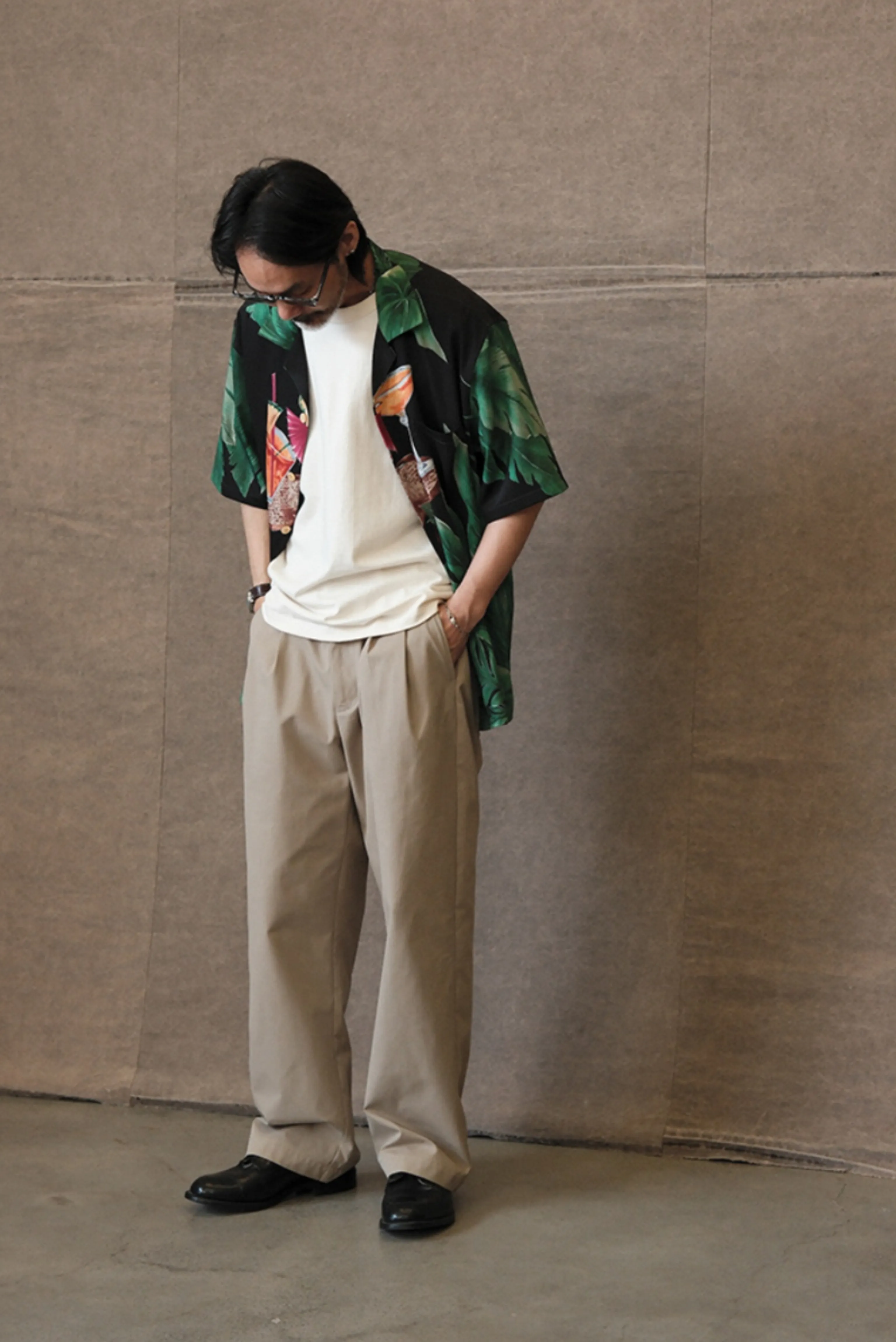 High-Waist Pleated Trousers