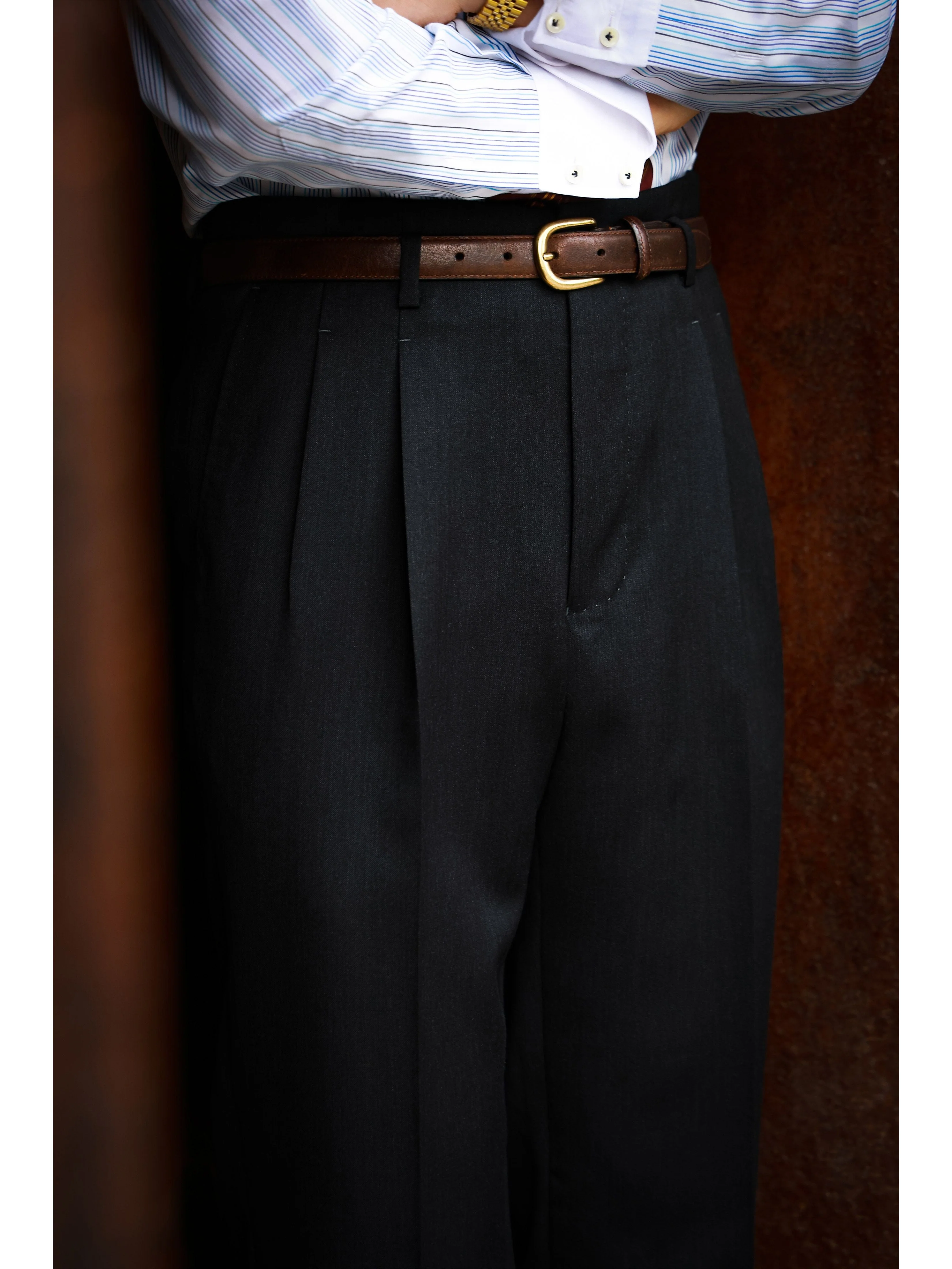 High-Waist Pleated Trousers - Image 5