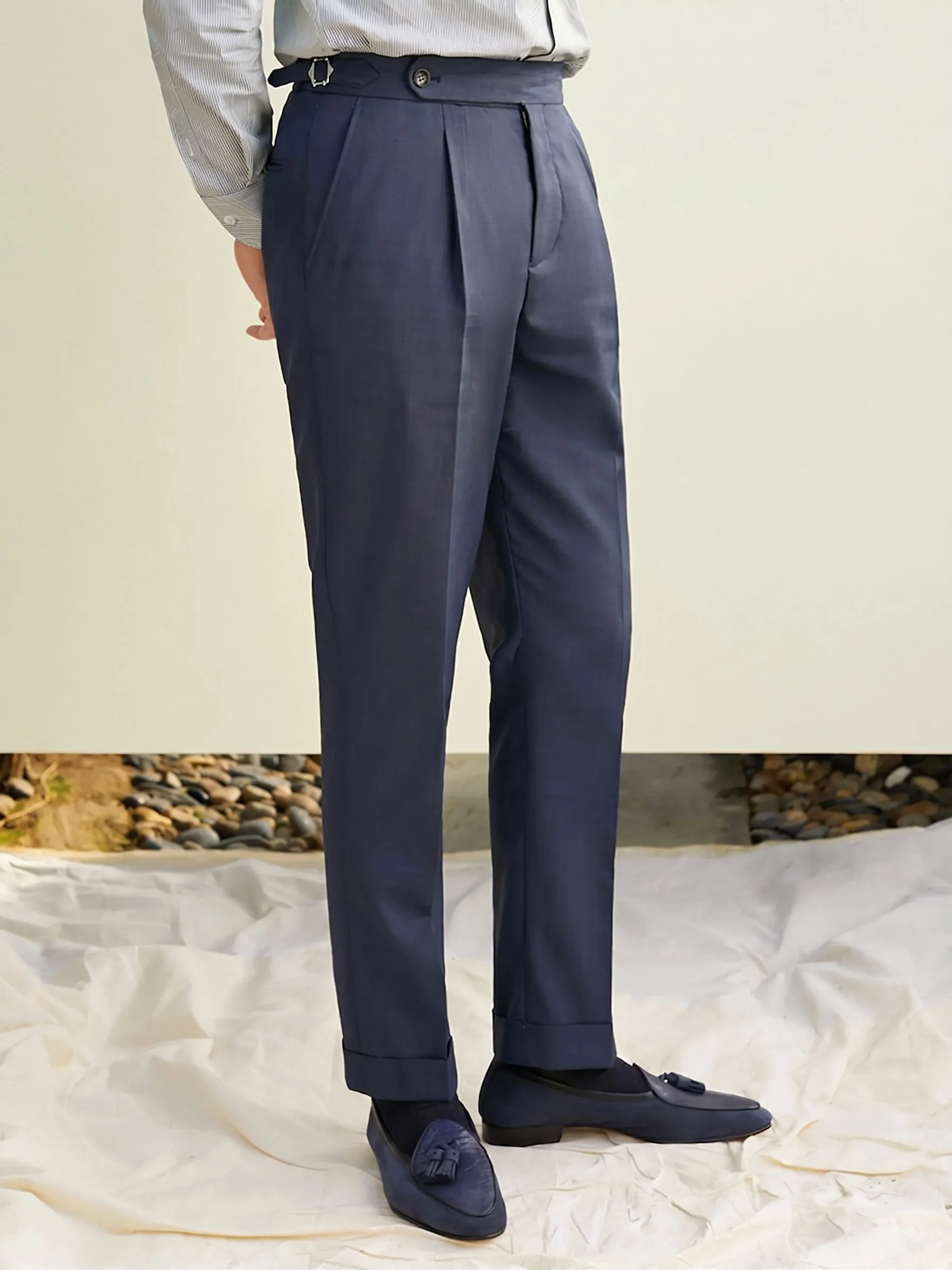 High-Waist Pleated Trousers - Image 3