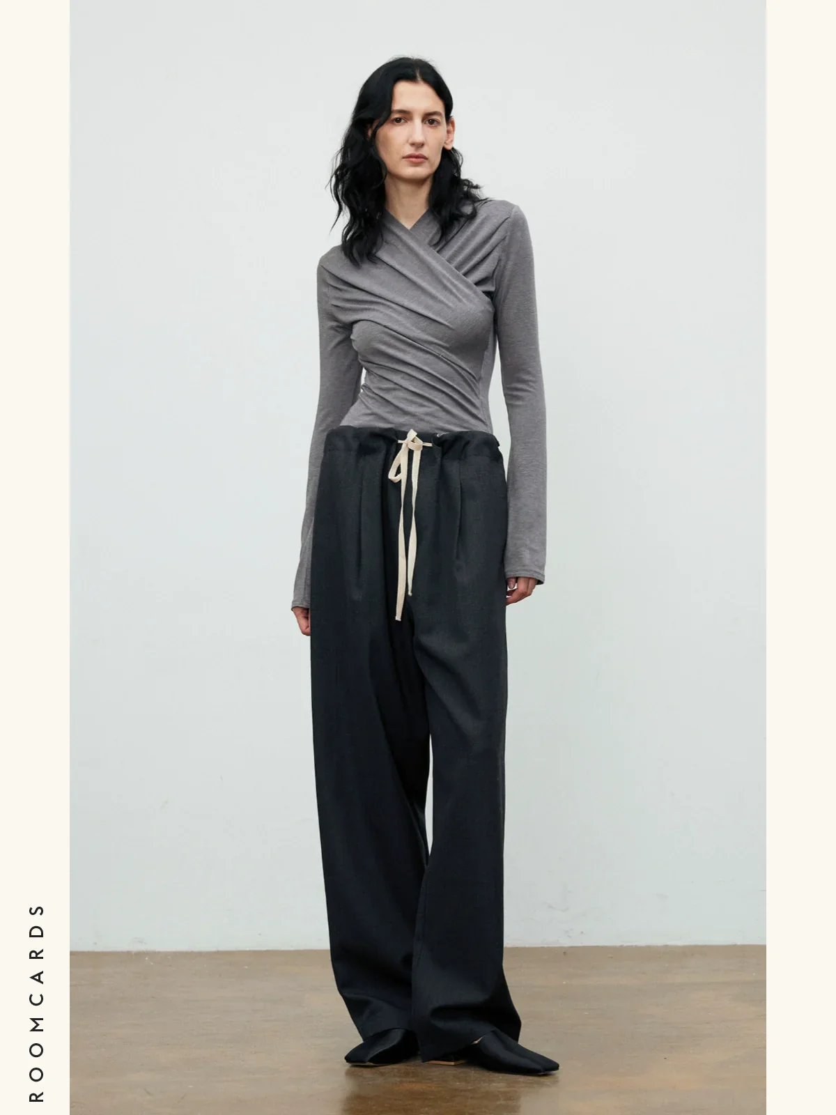High-Waist Pleated Wool Trousers - Image 2