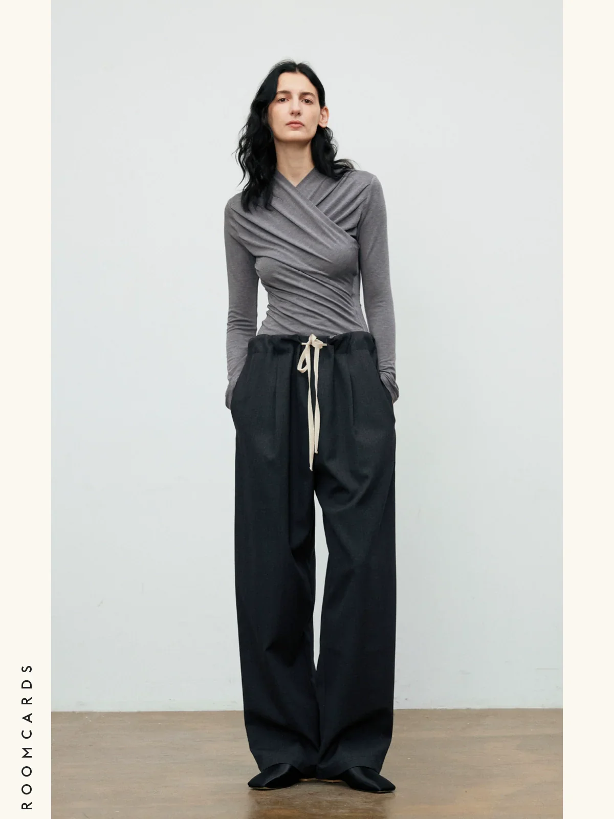 High-Waist Pleated Wool Trousers - Image 3