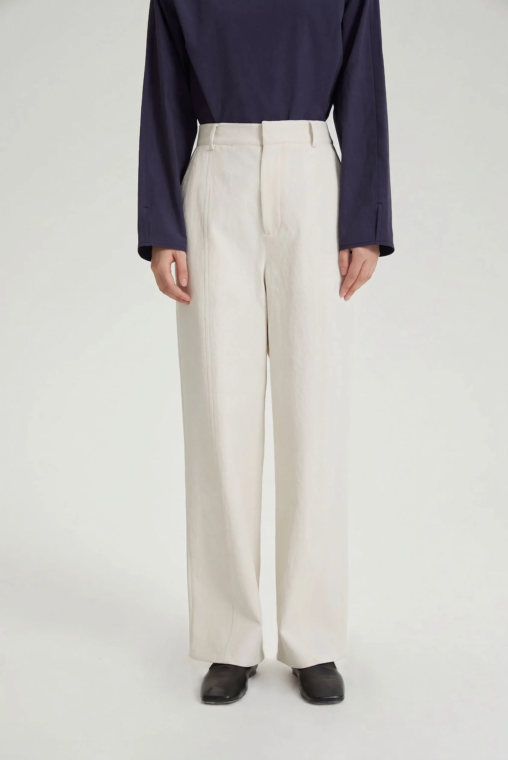 High-Waist Straight Trousers