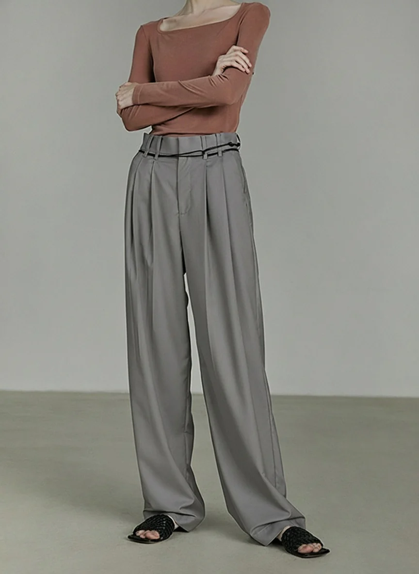 High-Waist Wide-Leg Trousers