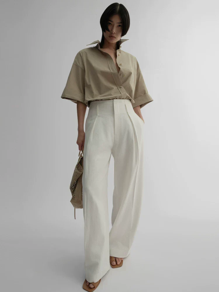 High-Waist Wide Trousers