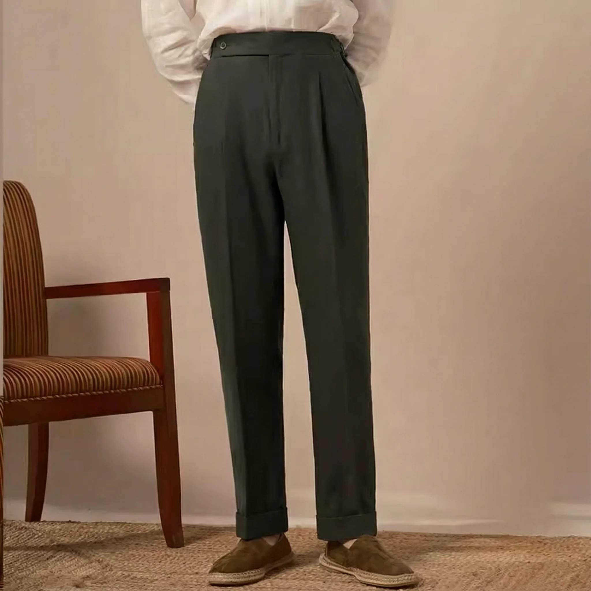 High-Waisted French Linen Trousers - Image 7
